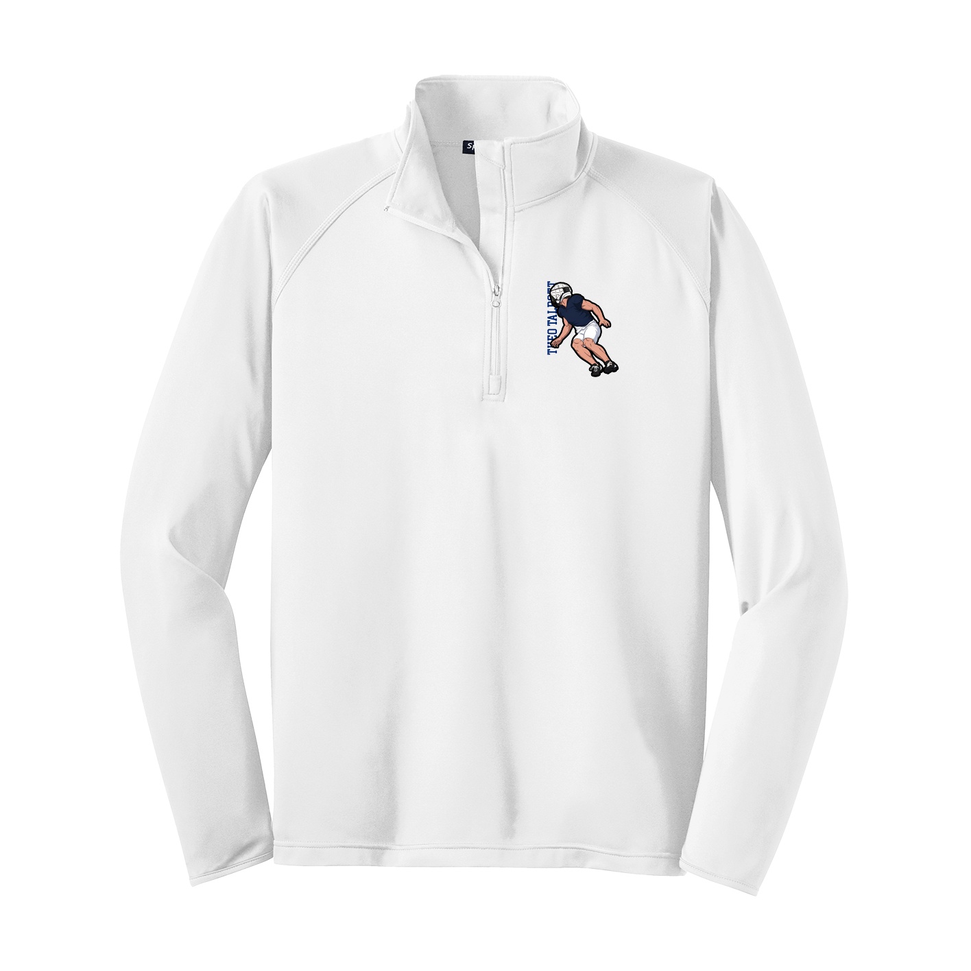 Q-Zip Pullover — Name Vertical in White