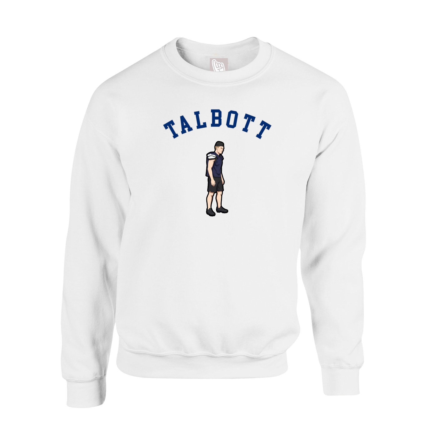 Fleece Crew — Shirsey Arch in White