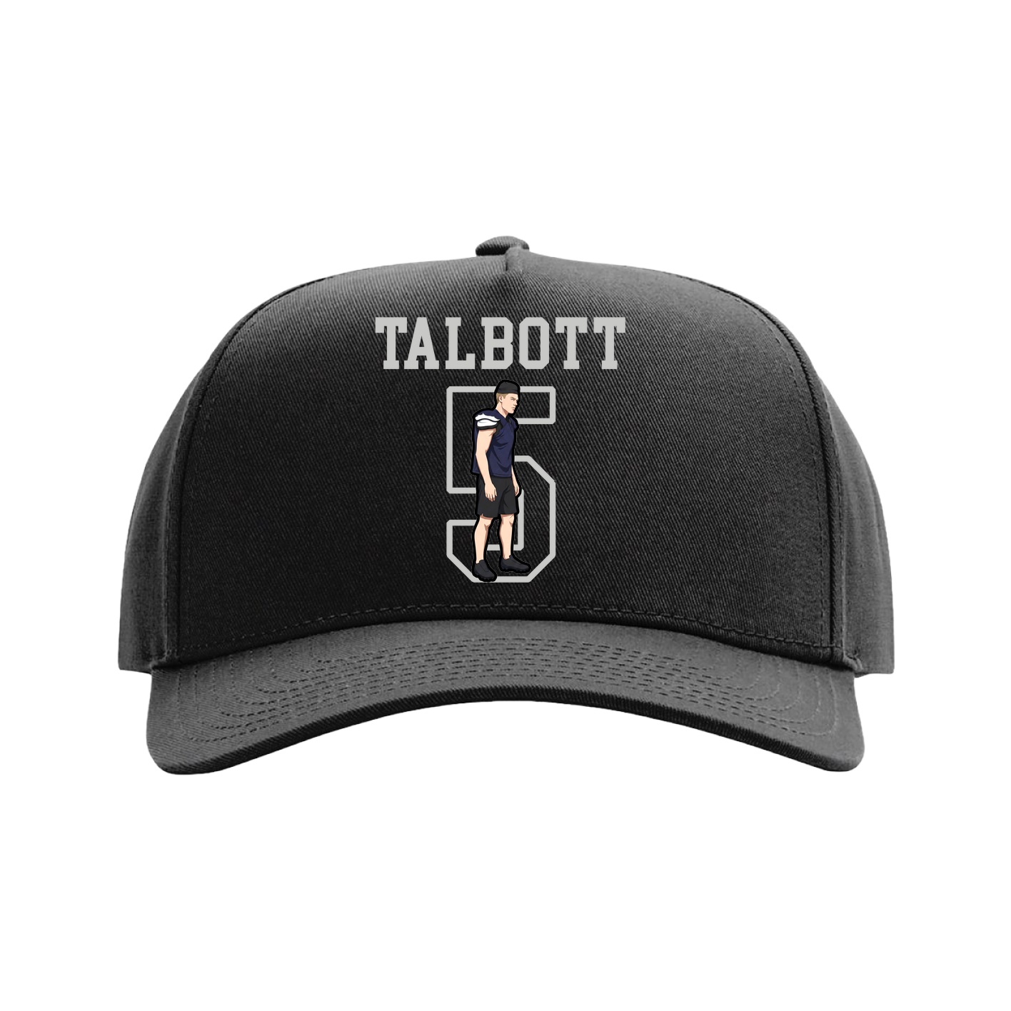 Full Fabric Five-Panel Champ Cap — Shirsey in Black