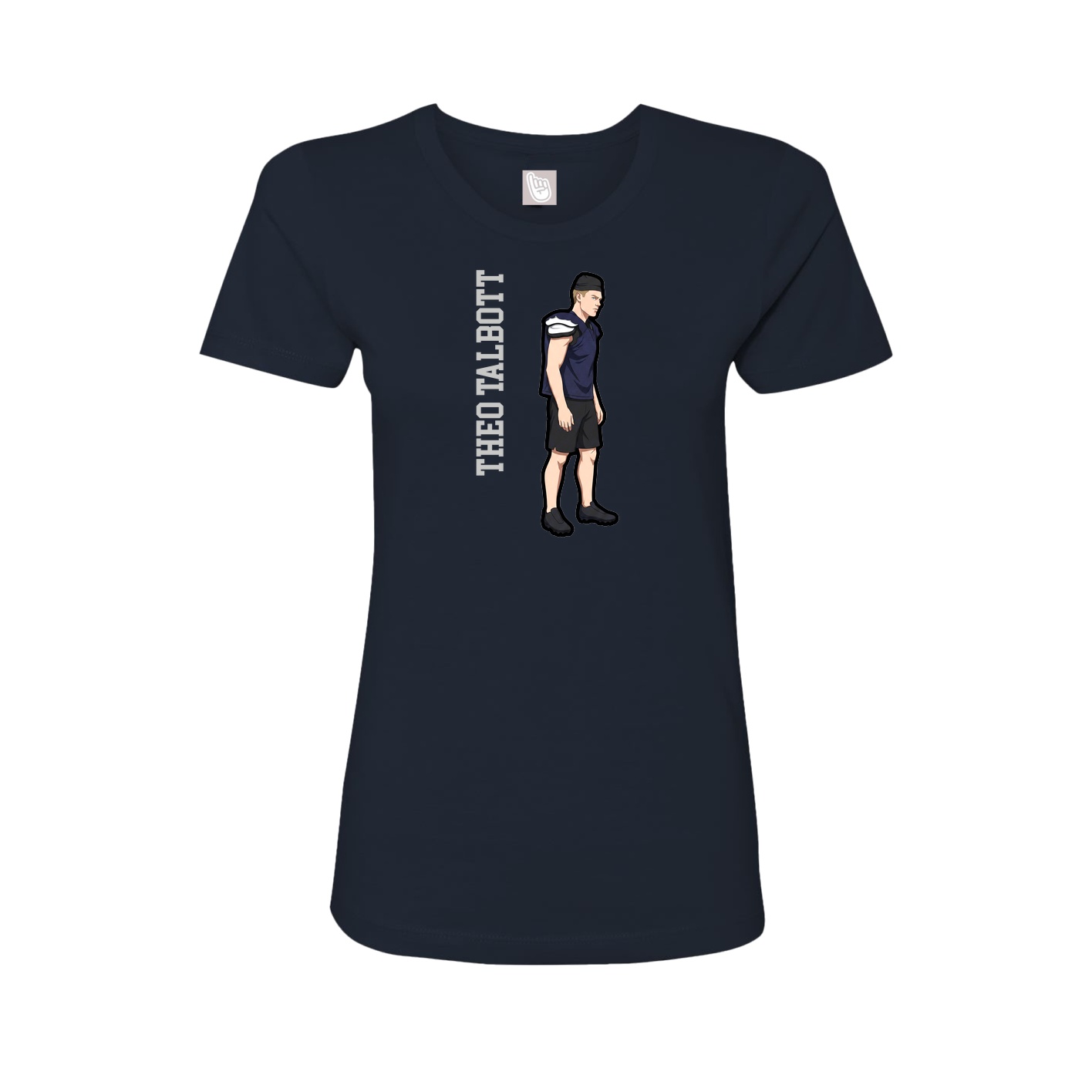 Womens Tee — Name Vertical in Navy