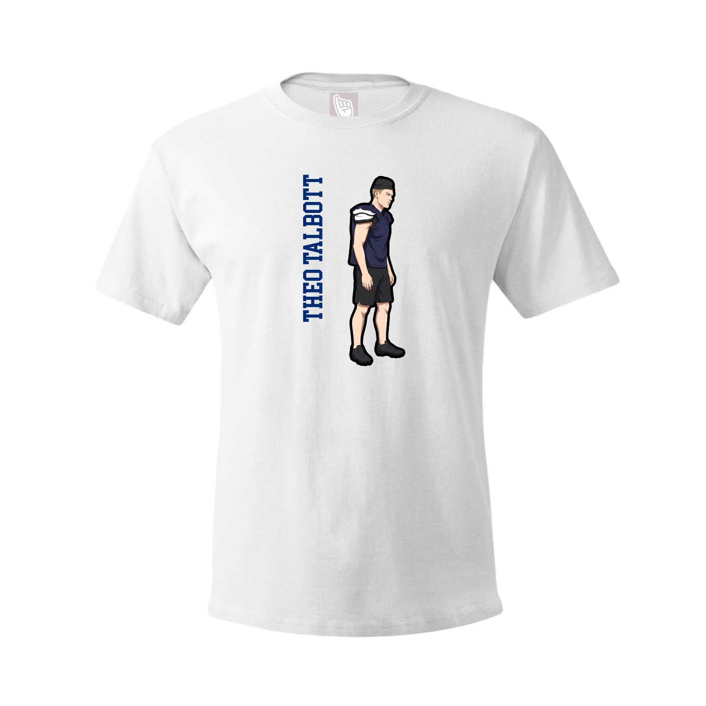 Youth Tee — Name Vertical in White