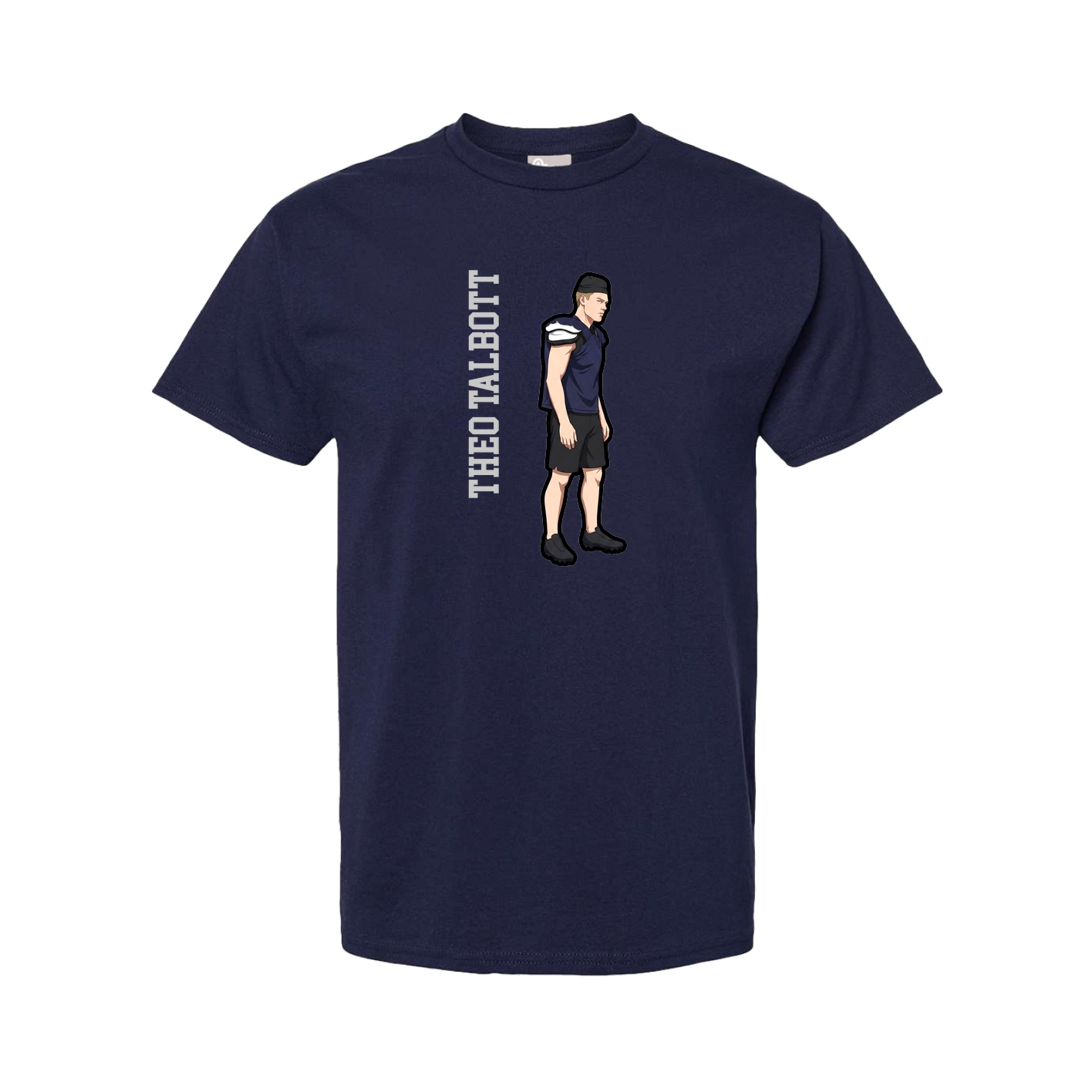 Youth Tee — Name Vertical in Navy