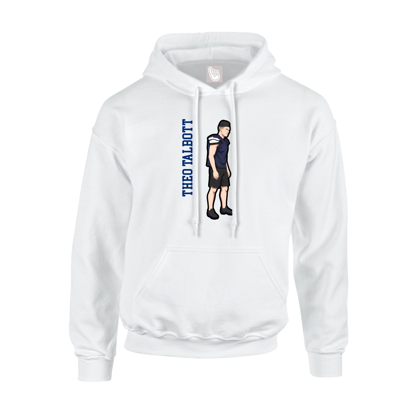 Youth Hoodie — Name Vertical in White