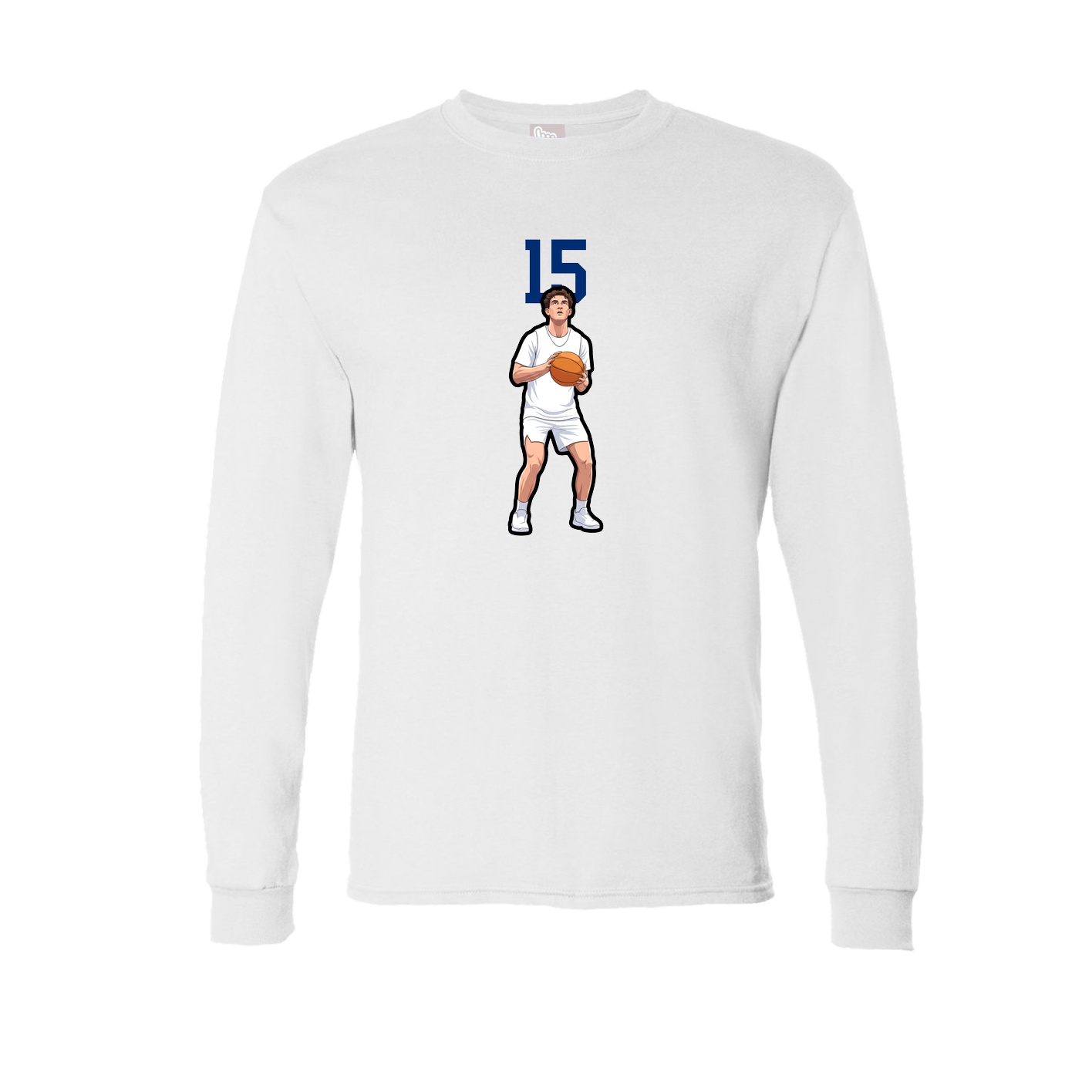 Long Sleeve Tee — Number Top in White