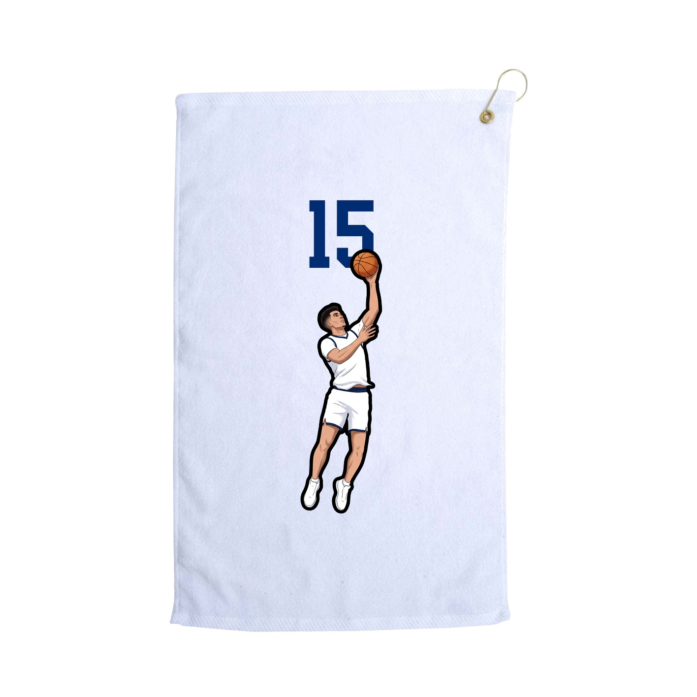 Golf Towel — Number Top in White