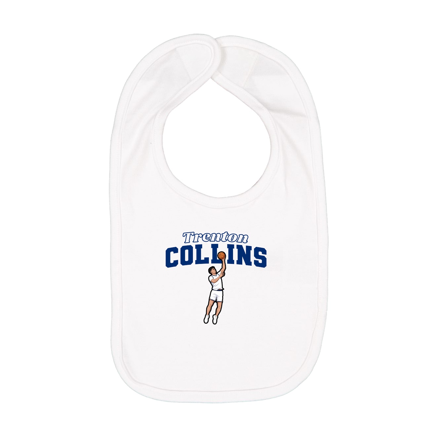 Infant Bib — Name Arch in White