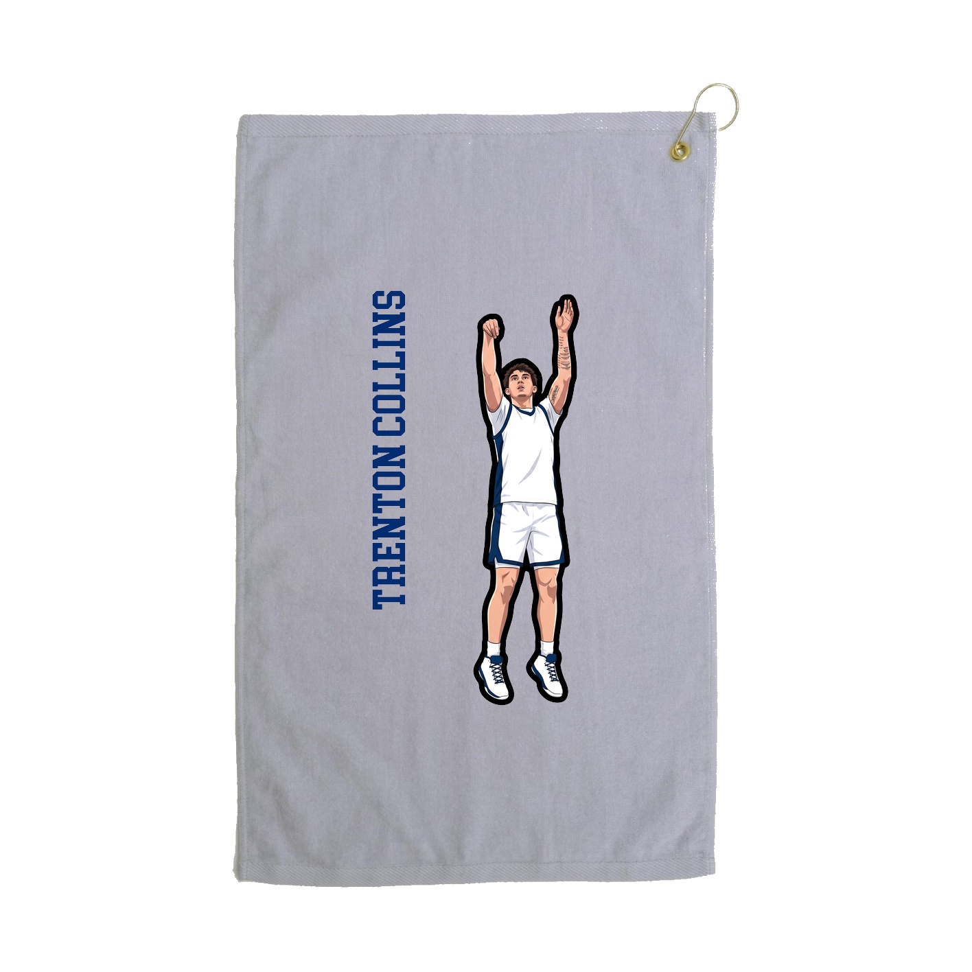 Golf Towel — Name Vertical in Grey