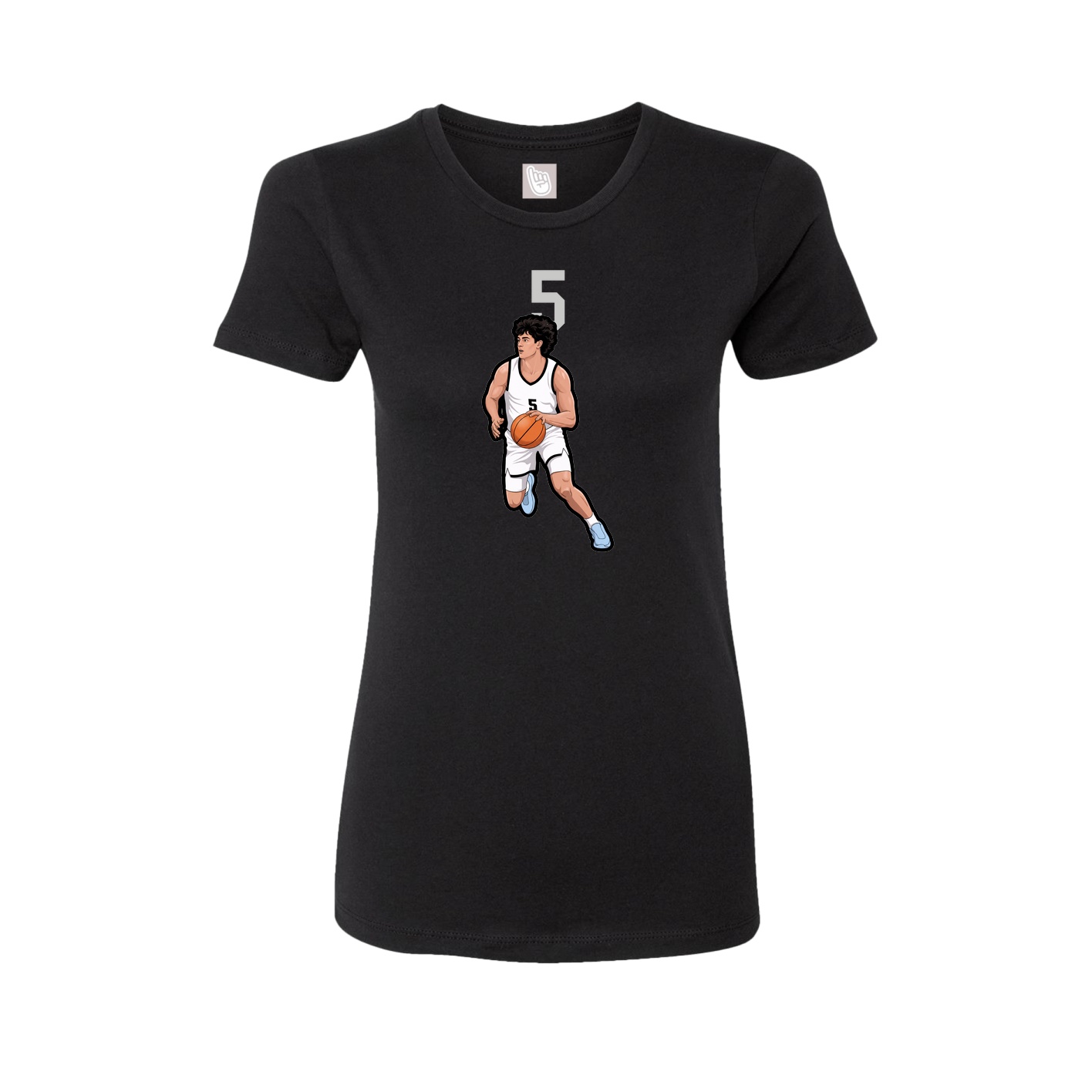 Fitted Women's Tee — Number Top in Black