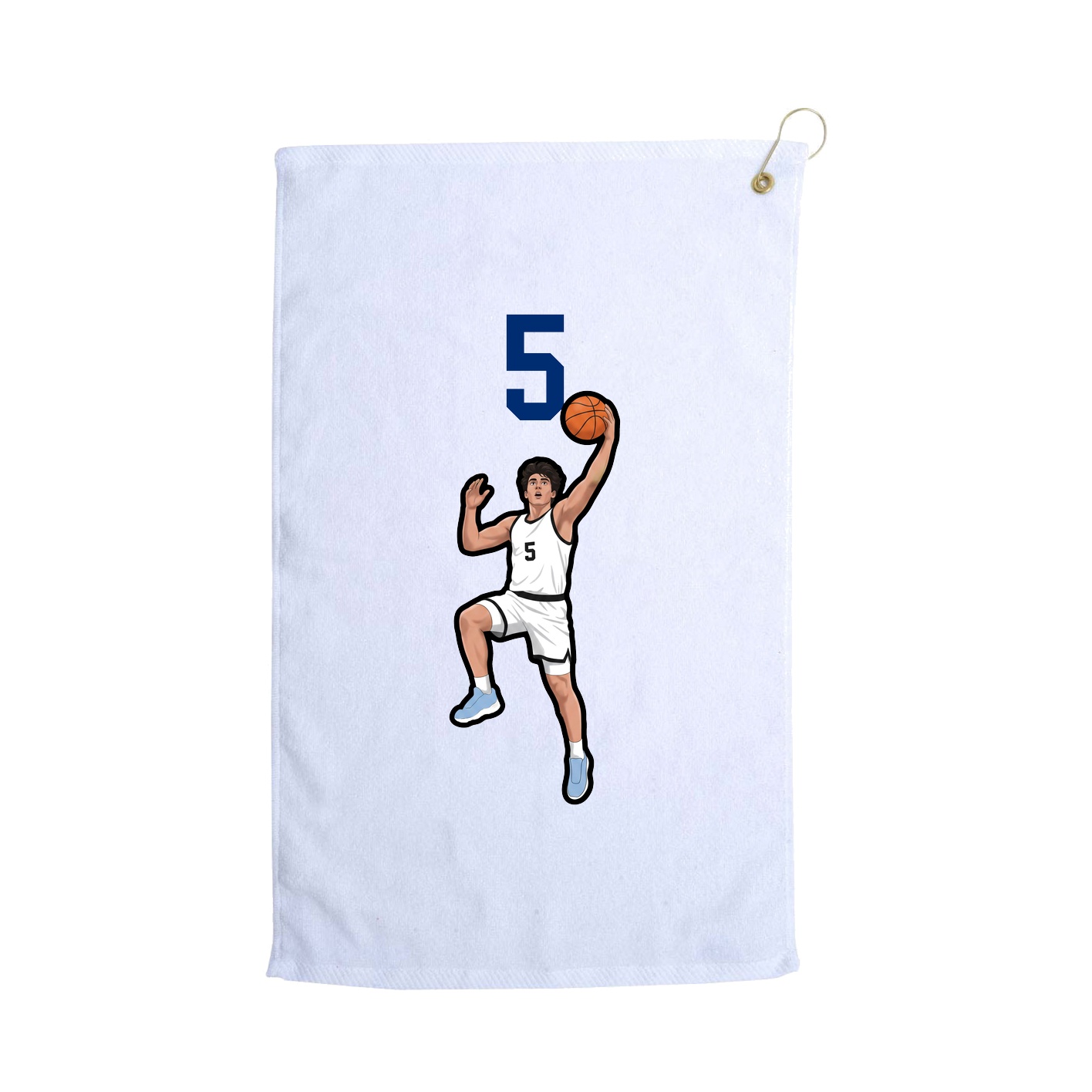 Golf Towel — Number Top in White