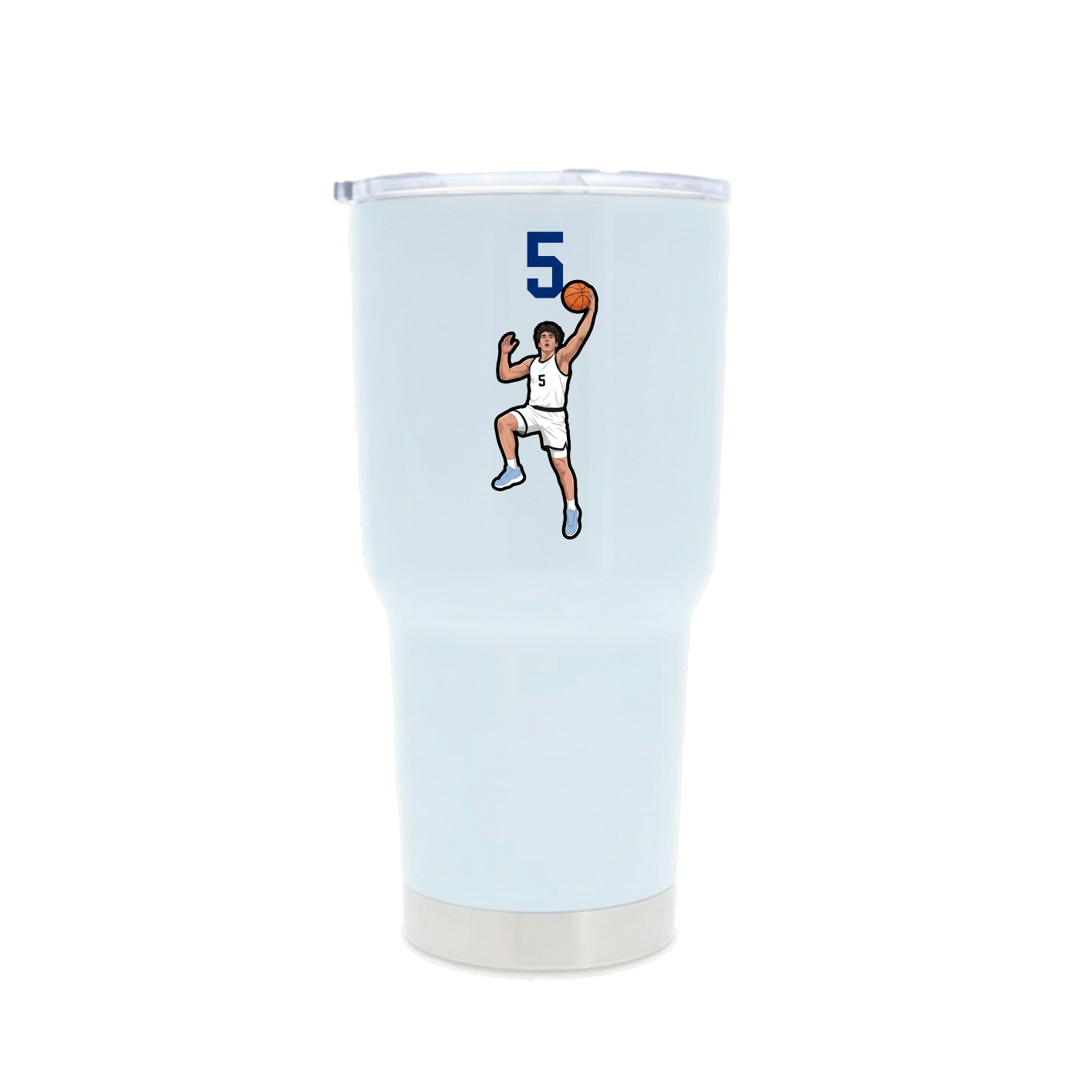 30oz Stainless Steel Tumbler — Number Top in White