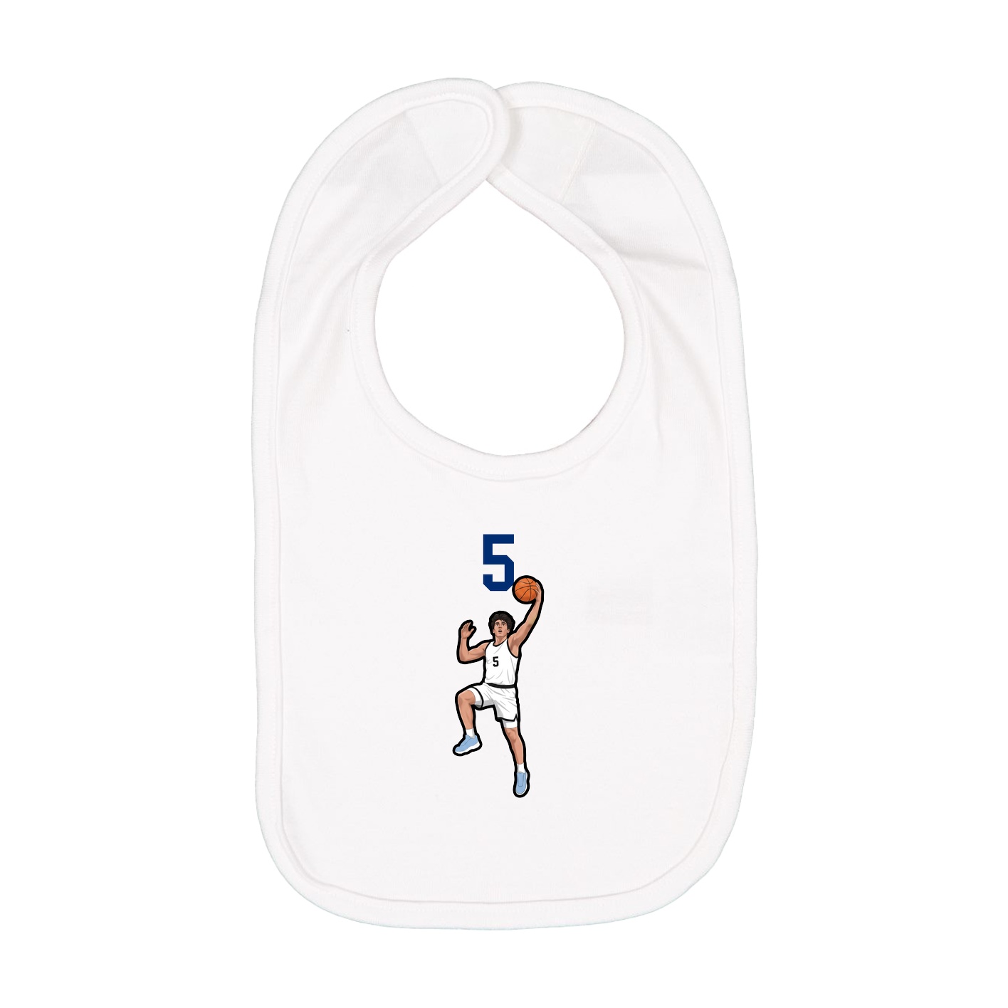 Infant Bib — Number Top in White