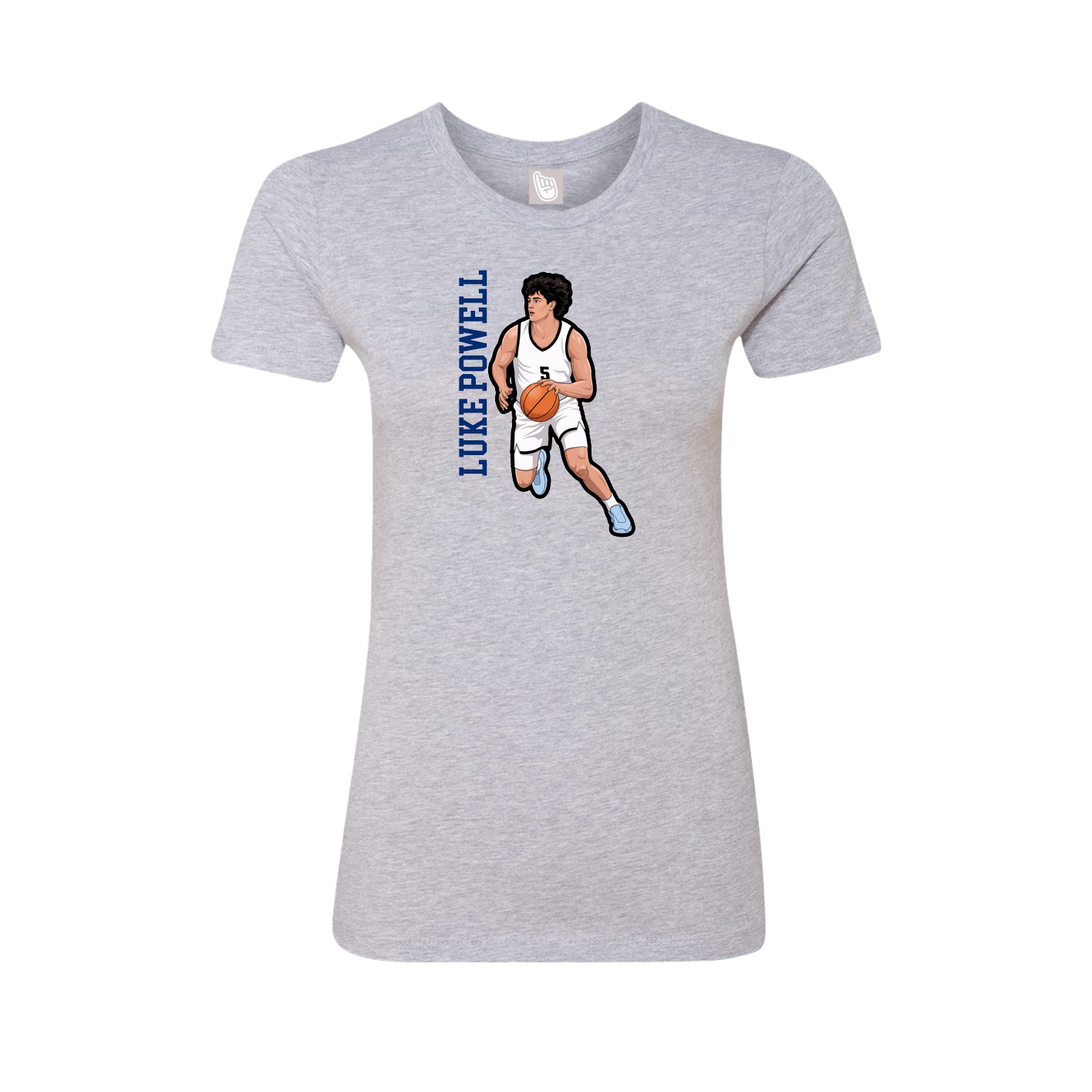 Fitted Women's Tee — Name Vertical in Grey