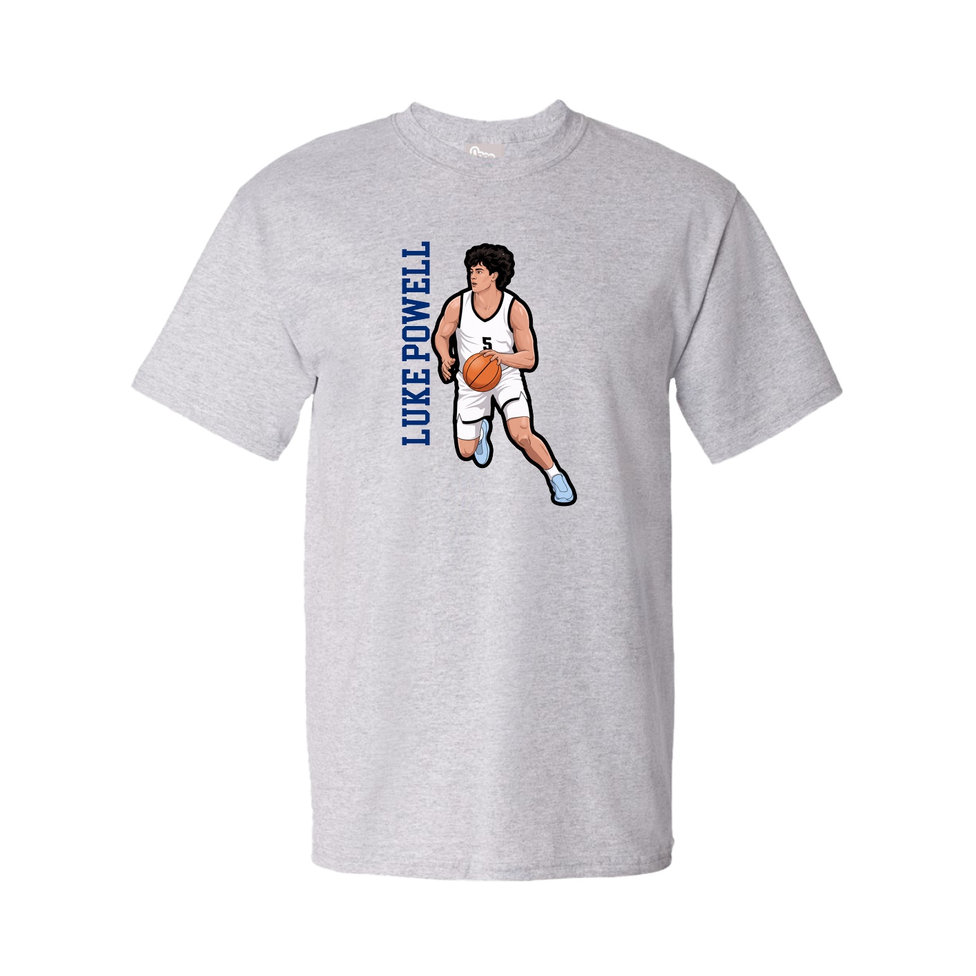 Youth Tee — Name Vertical in Grey