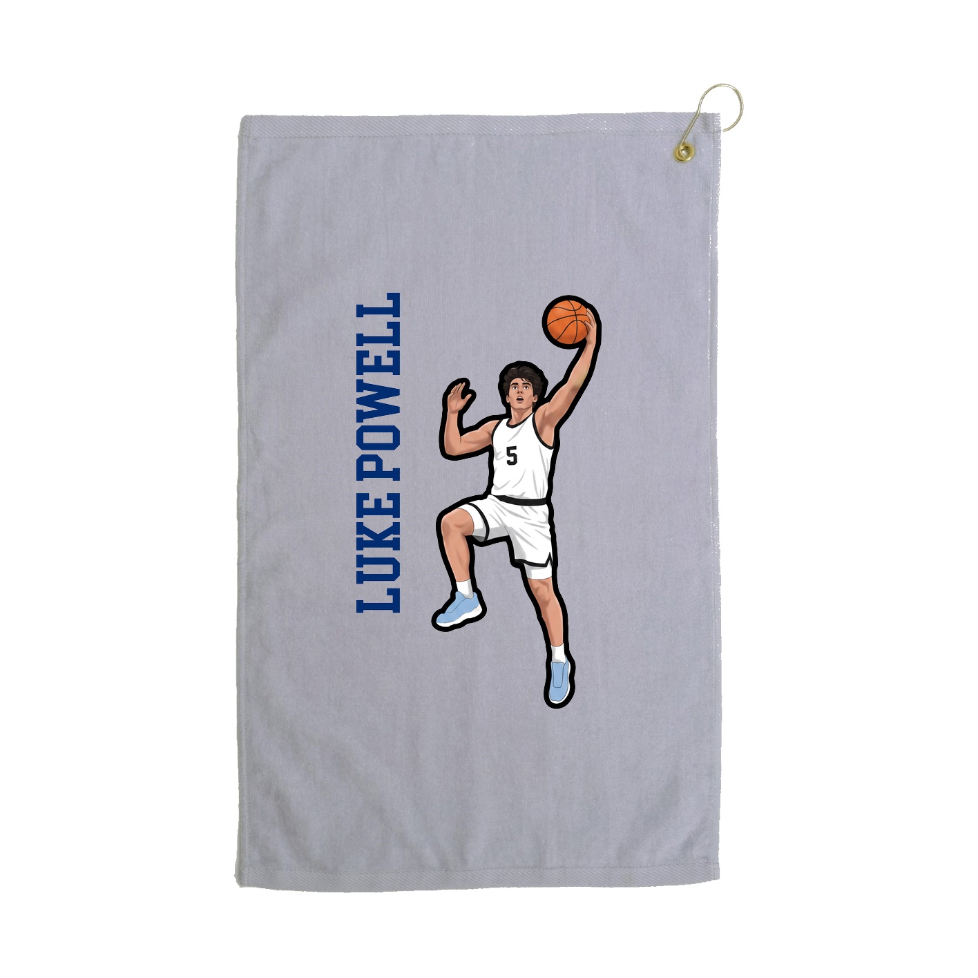Golf Towel — Name Vertical in Grey