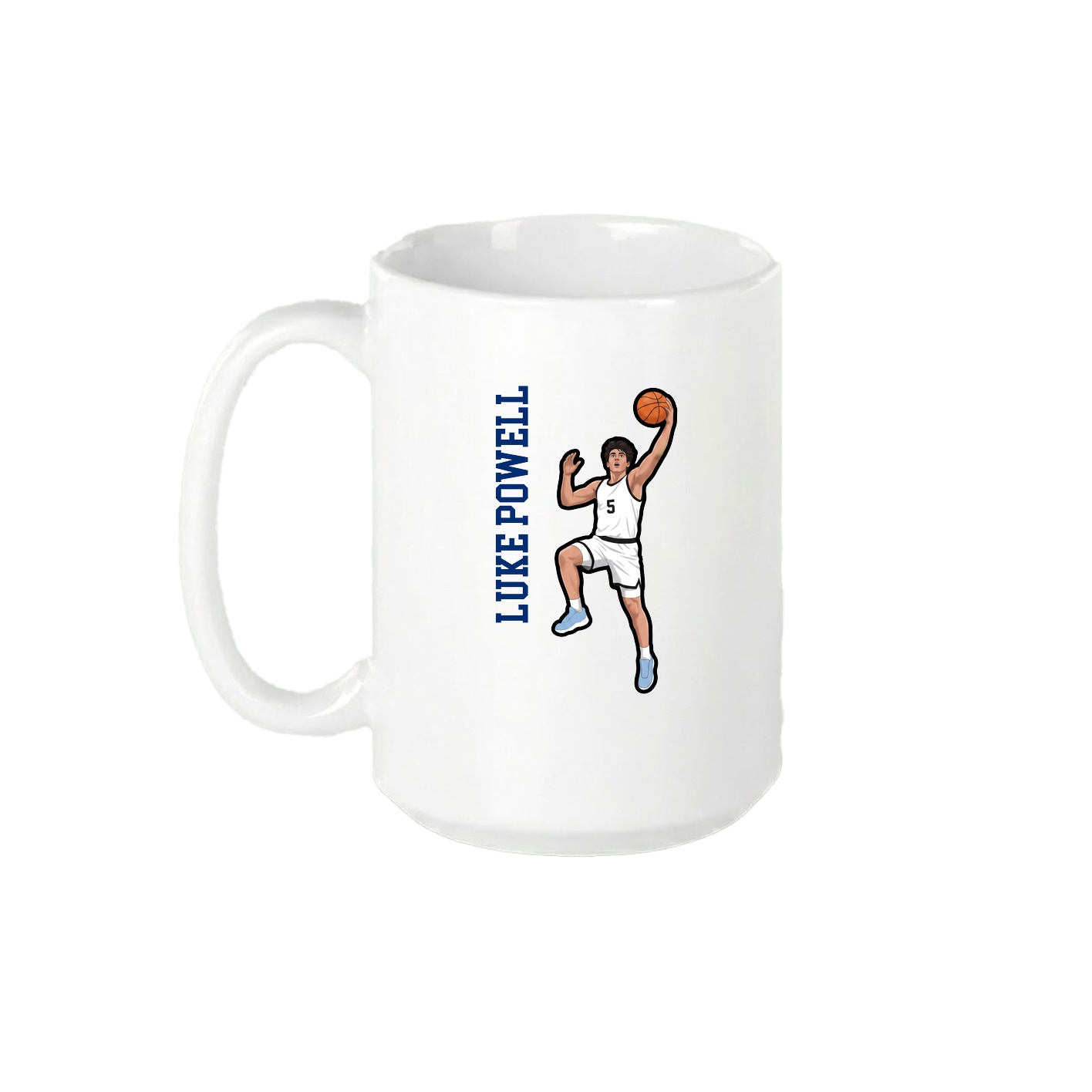 15oz Coffee Mug — Name Vertical in White
