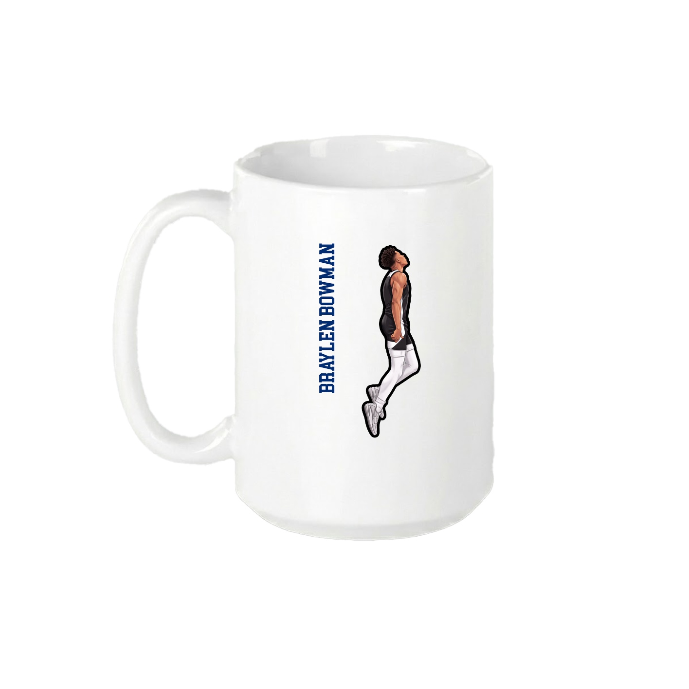 15oz Coffee Mug — Name Vertical in White