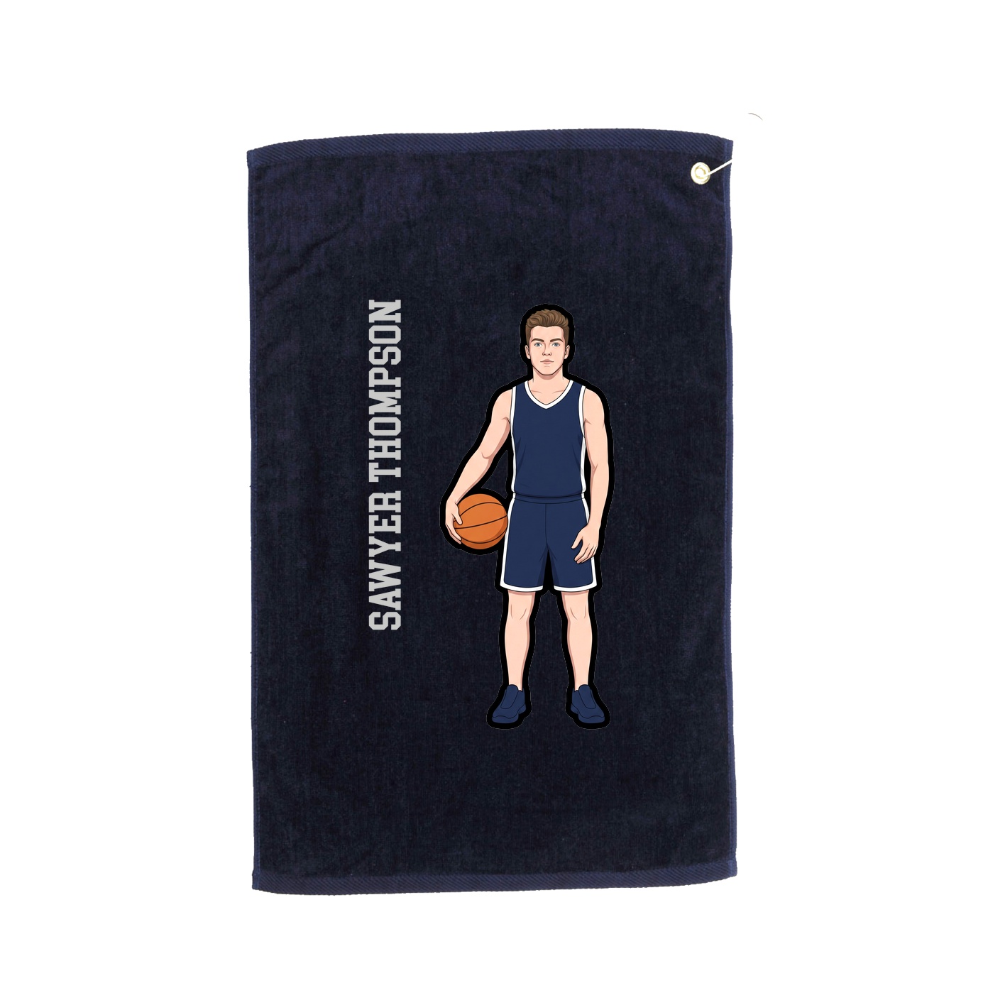 Golf Towel — Name Vertical in Navy