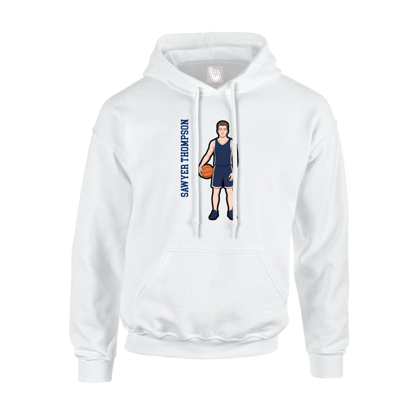 Hoodie — Name Vertical in White
