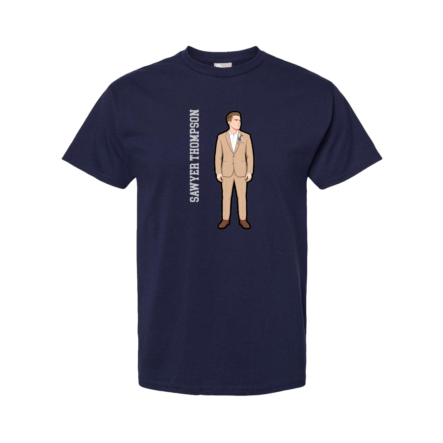 Youth Tee — Name Vertical in Navy