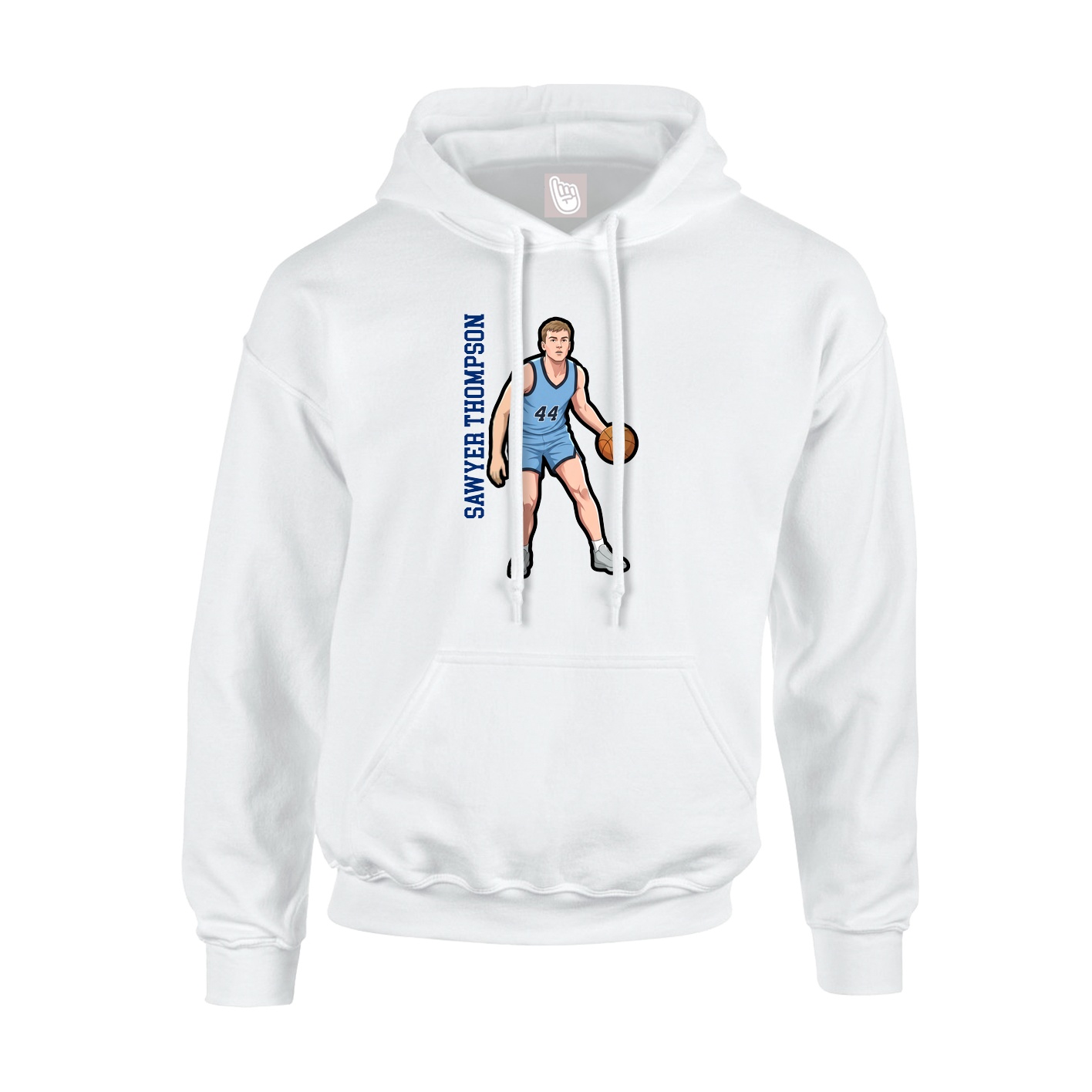 Hoodie — Name Vertical in White
