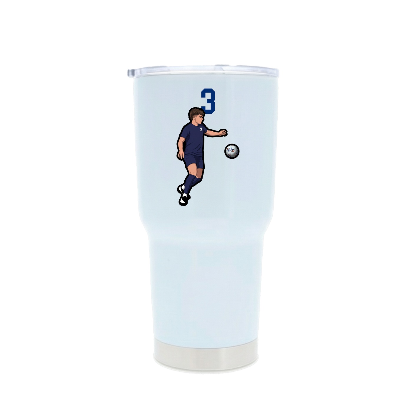 30oz Stainless Steel Tumbler — Number Top in White