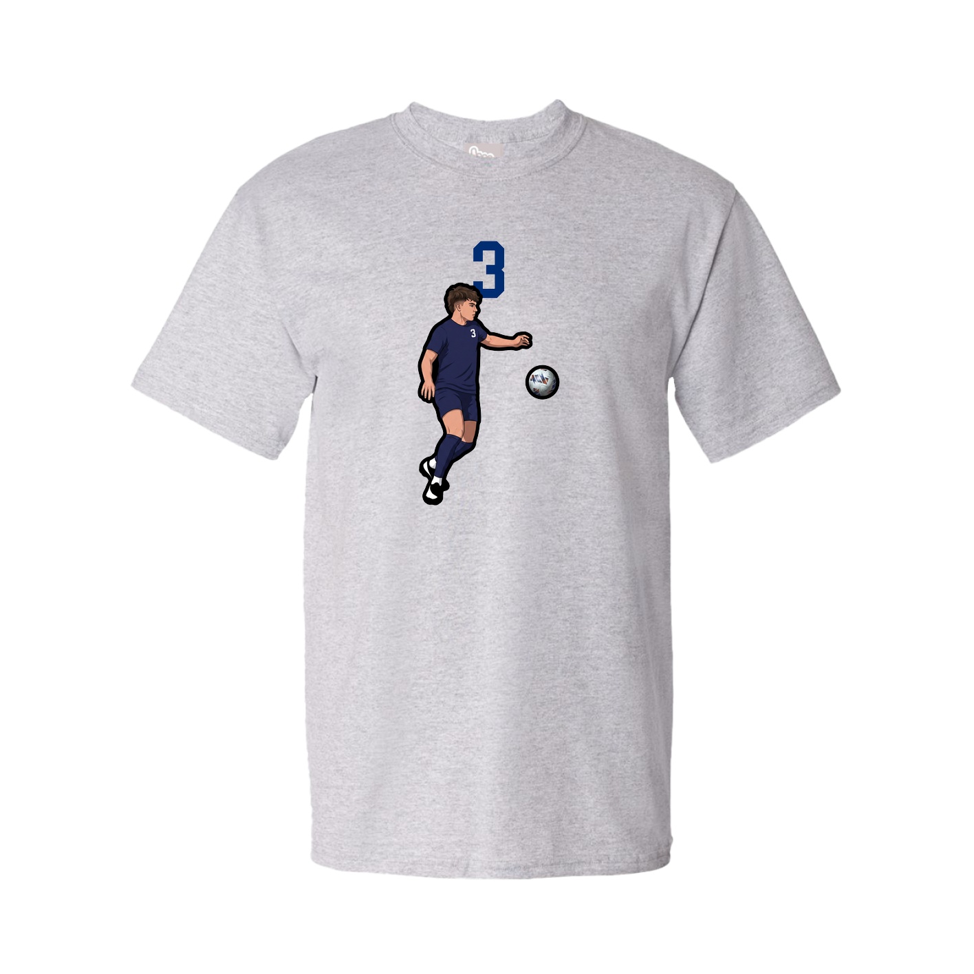Youth Tee — Number Top in Grey