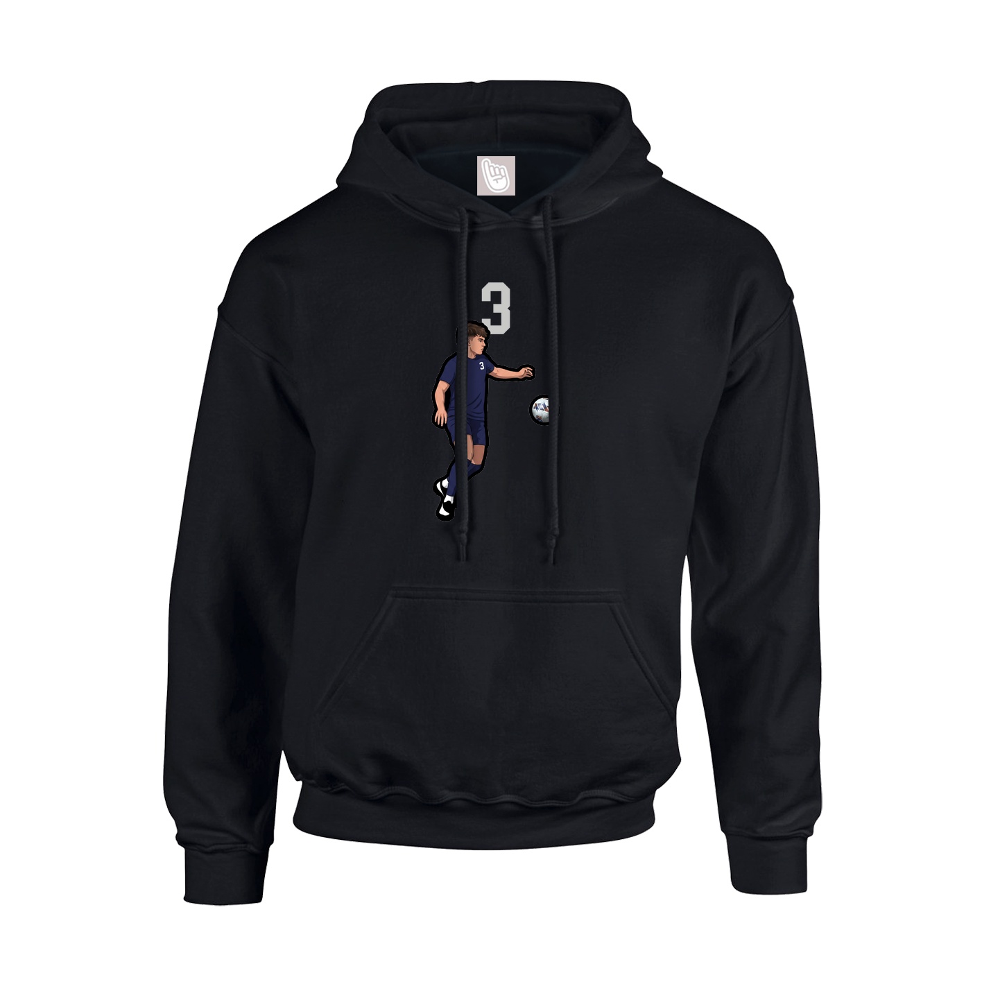 Youth Hoodie — Number Top in Black