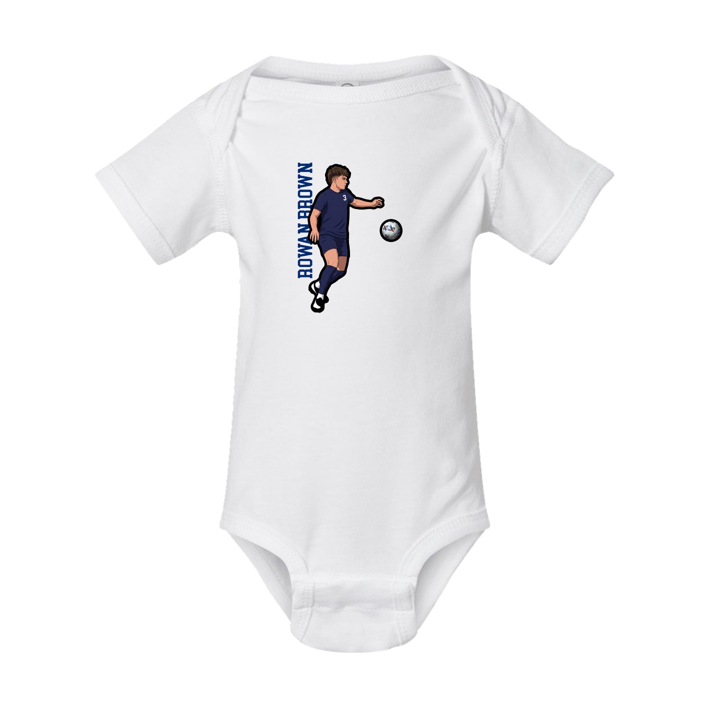 Baby Onesie — Name Vertical in White