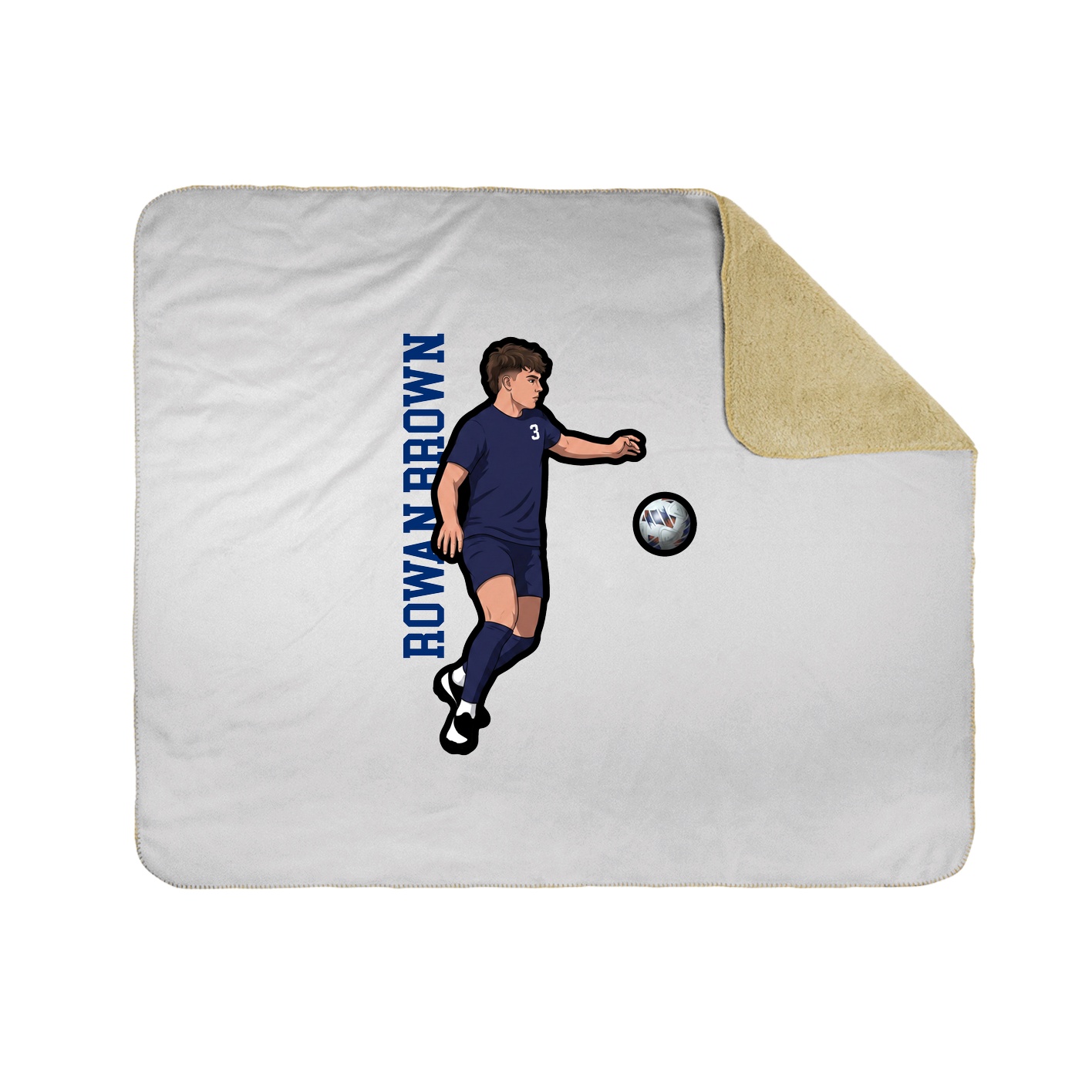 Throw Blanket — Name Vertical in White