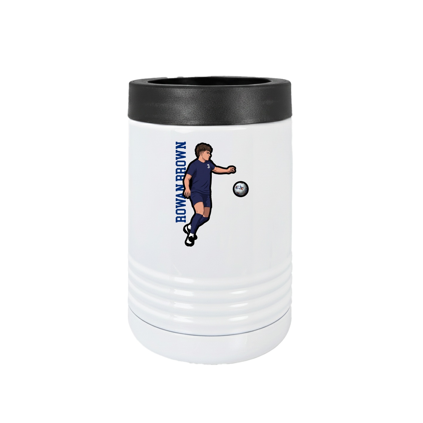 Beverage Holder — Name Vertical in White