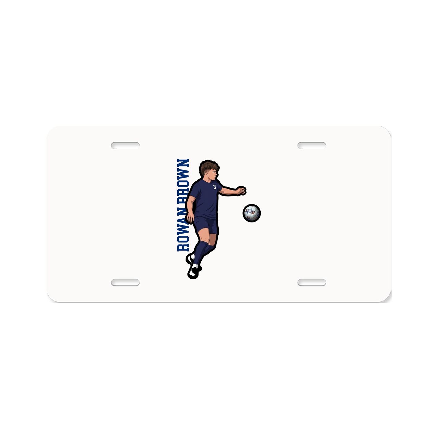License Plate — Name Vertical in Classic