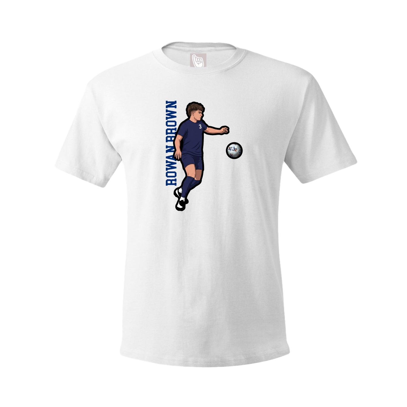 Youth Tee — Name Vertical in White