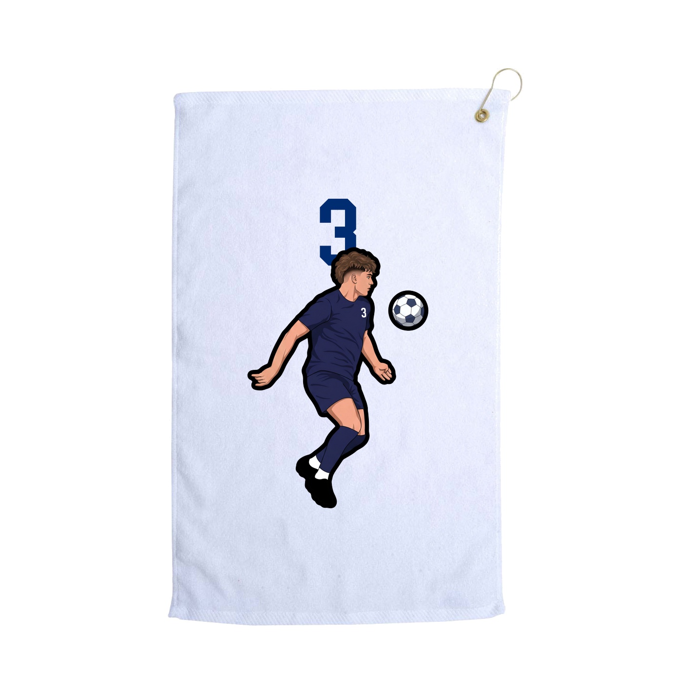 Golf Towel — Number Top in White