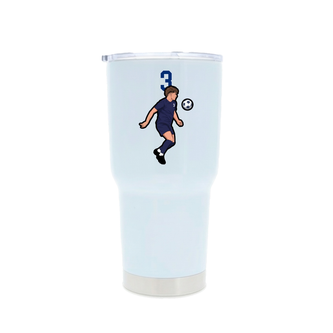 30oz Stainless Steel Tumbler — Number Top in White