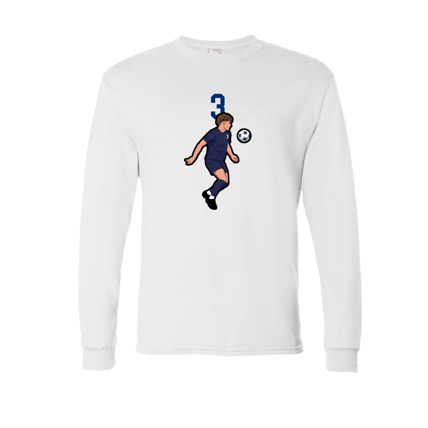 Long Sleeve Tee — Number Top in White