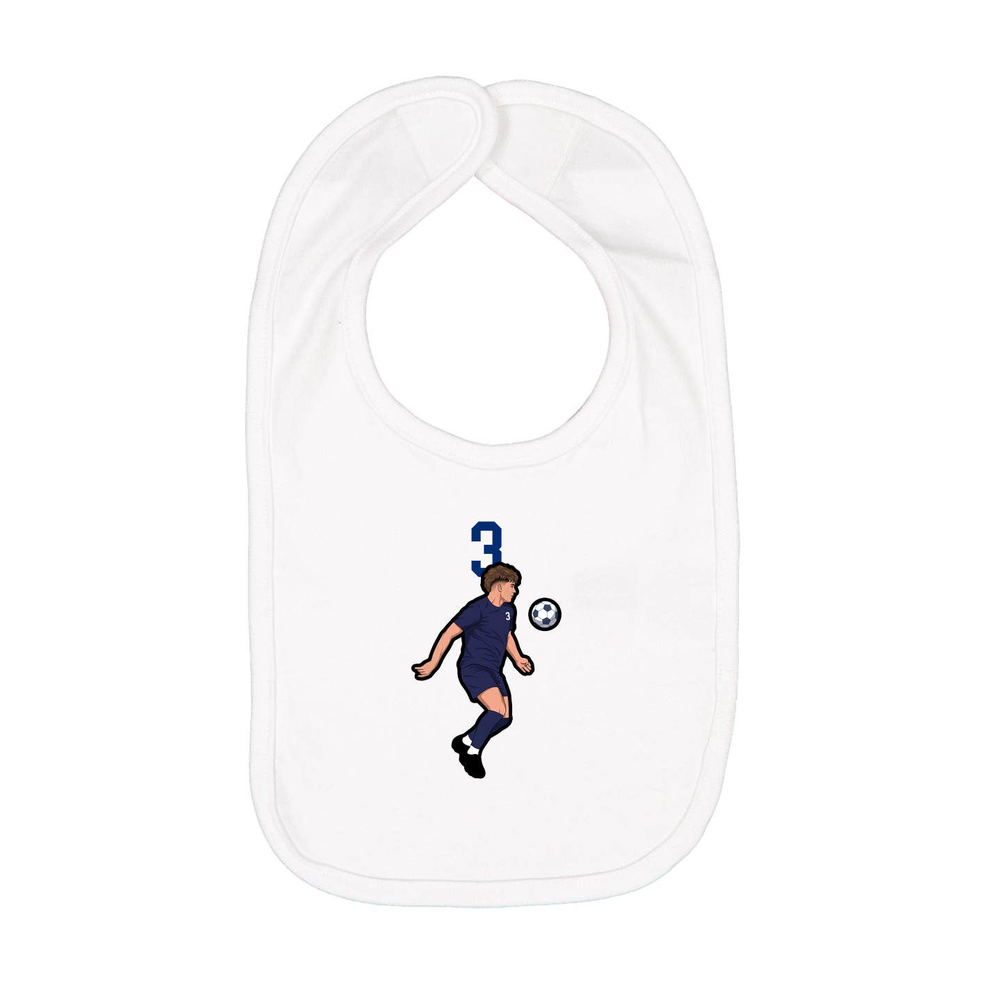 Infant Bib — Number Top in White