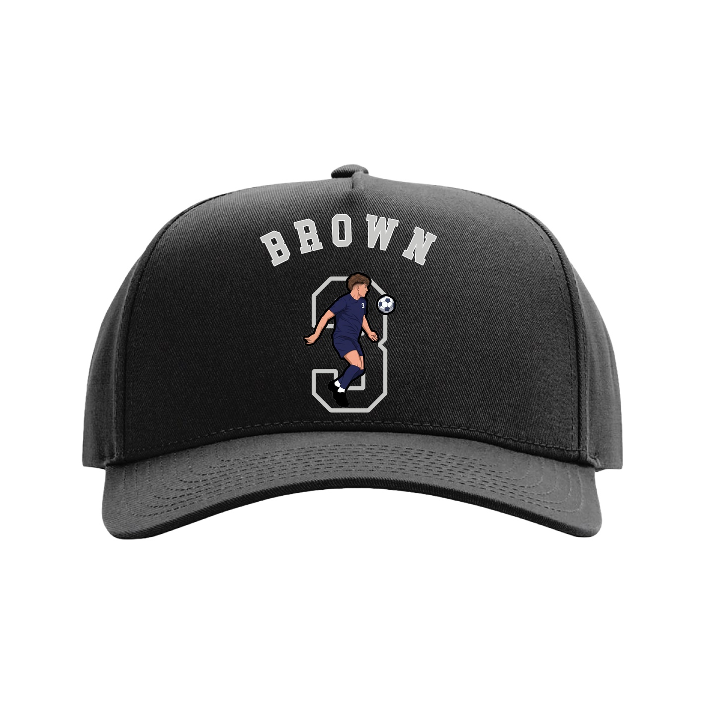 Full Fabric Five-Panel Champ Cap — Shirsey Arch in Black