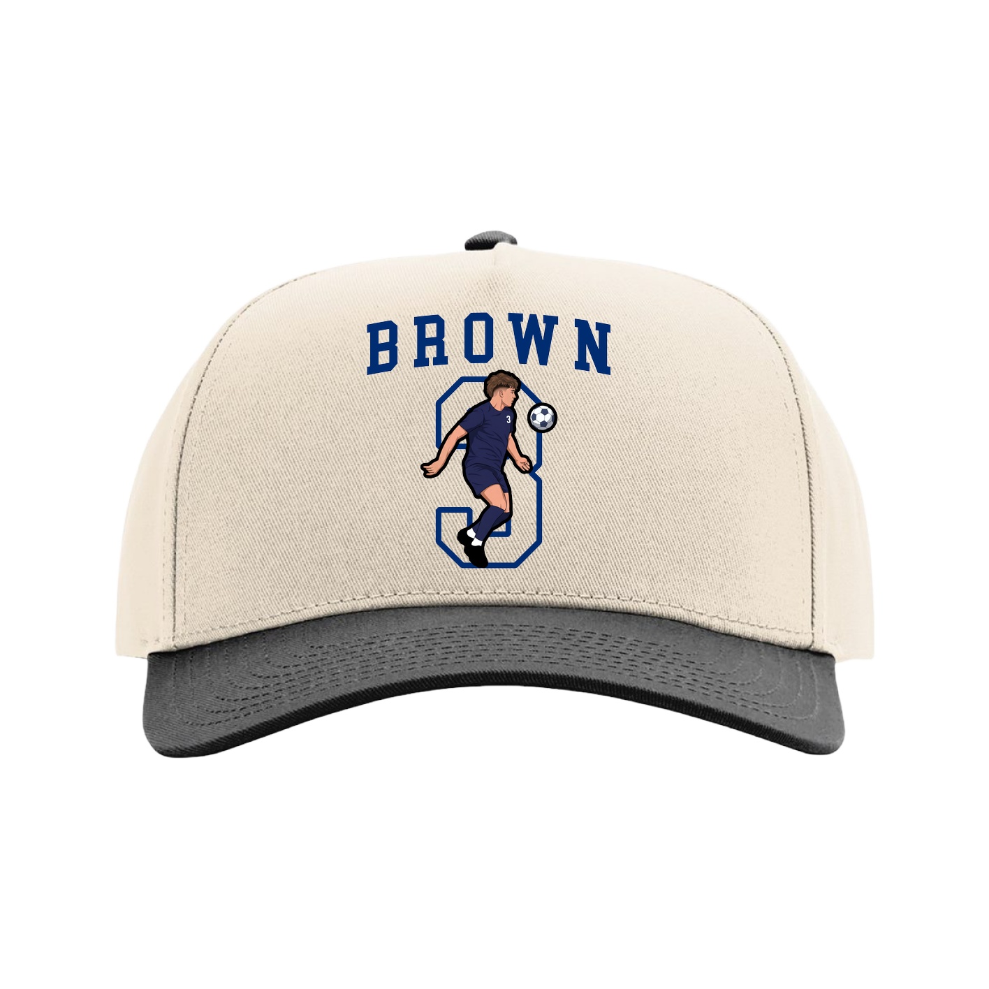 Full Fabric Five-Panel Champ Cap — Shirsey in Cream/Black