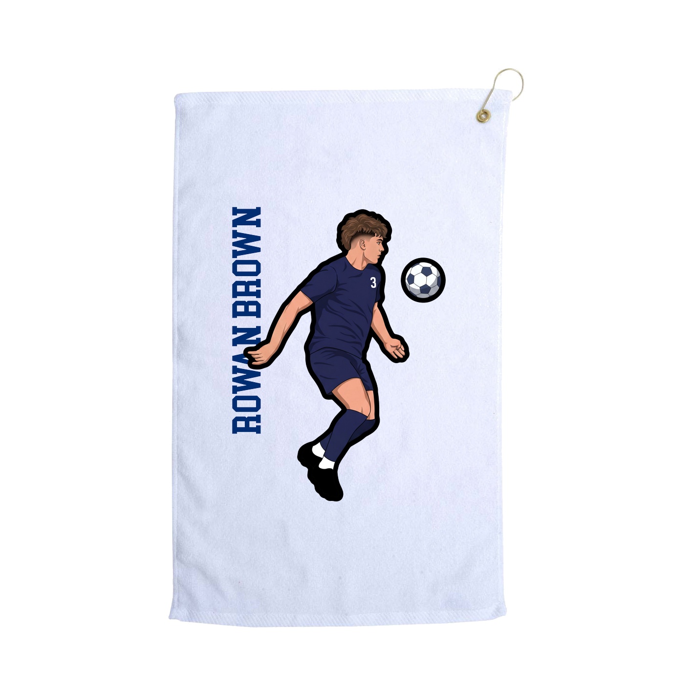 Golf Towel — Name Vertical in White