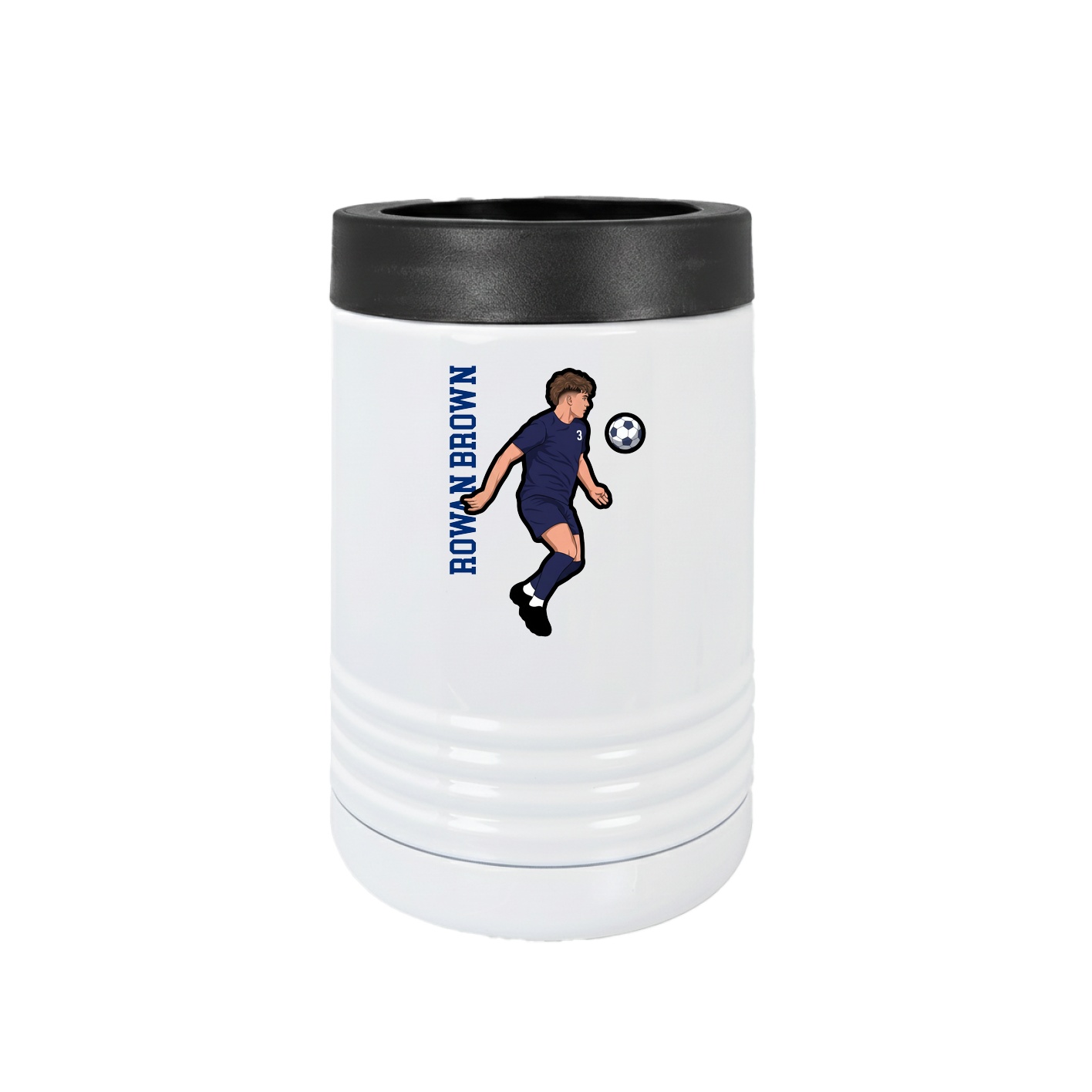 Beverage Holder — Name Vertical in White