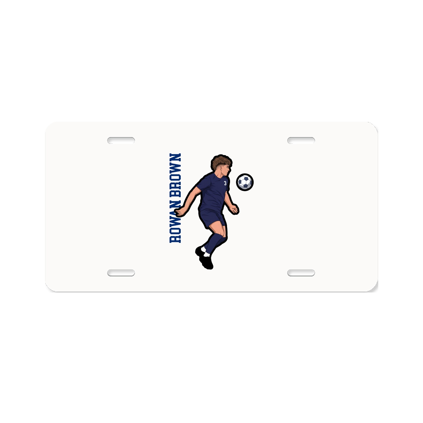 License Plate — Name Vertical in Classic