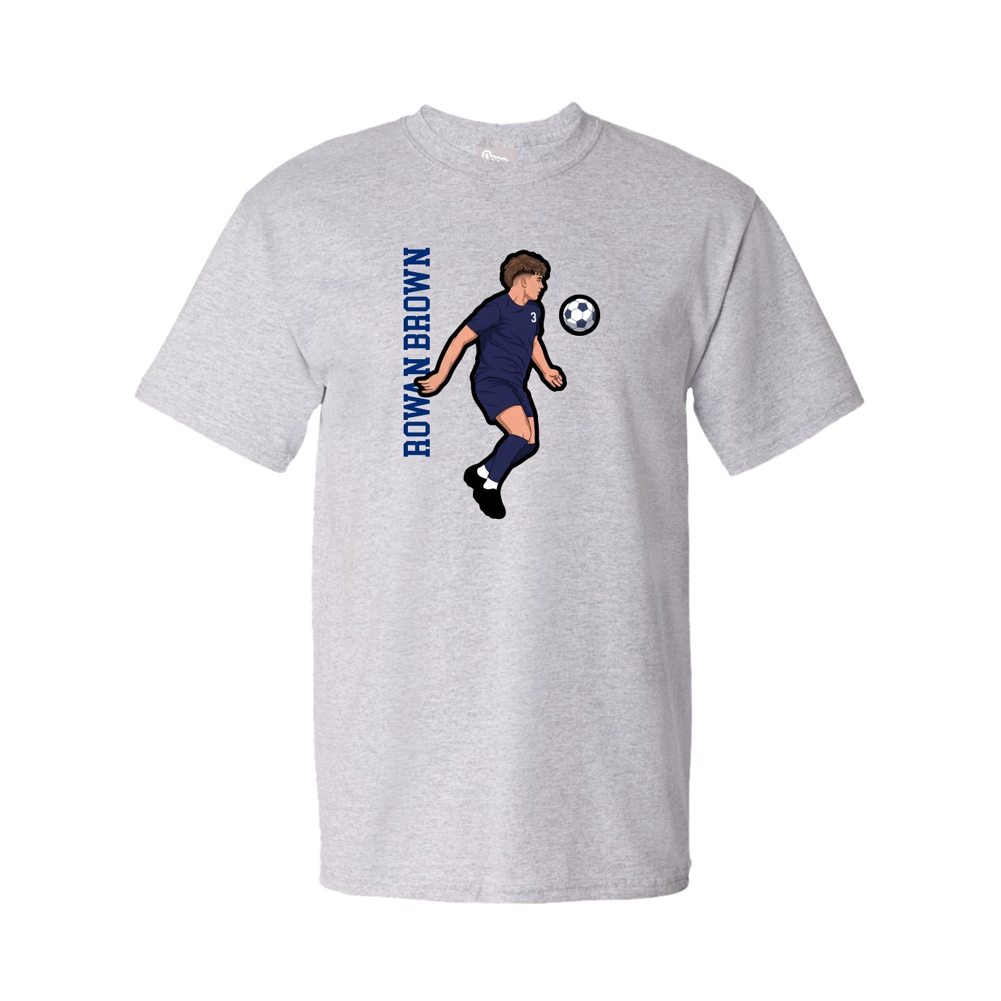 Tee — Name Vertical in Grey
