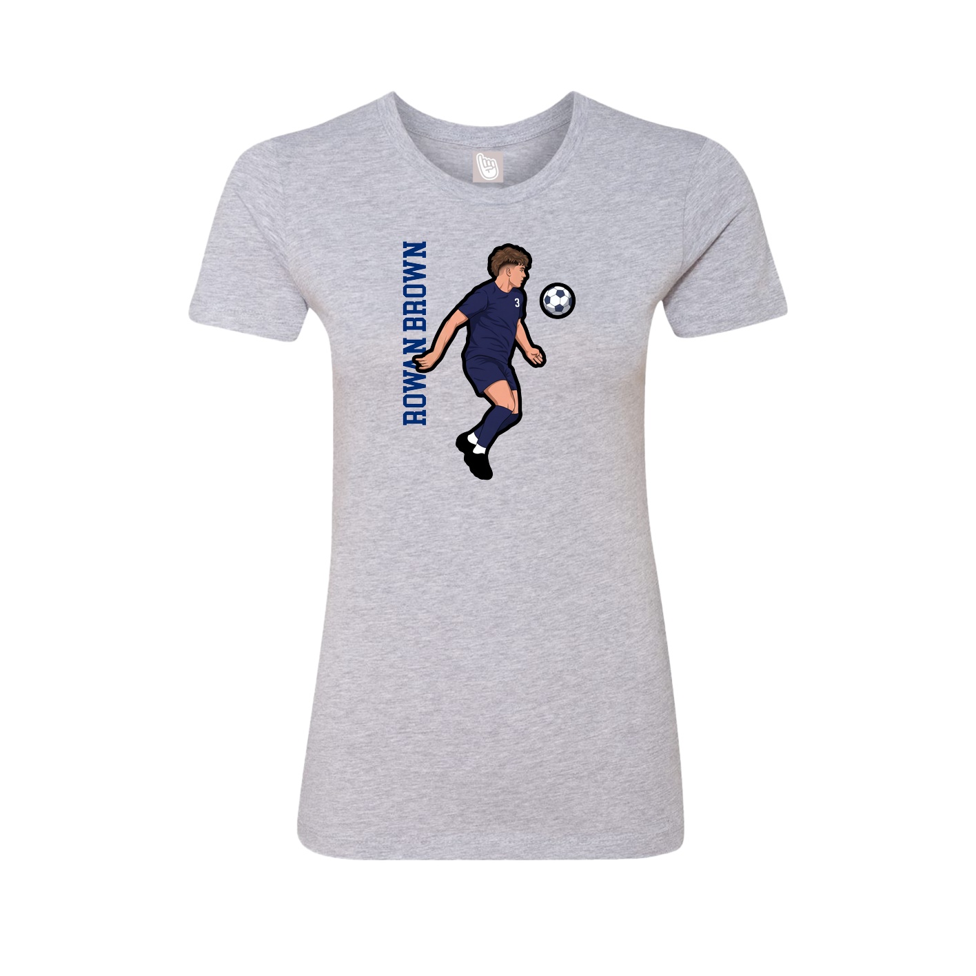 Womens Tee — Name Vertical in Grey