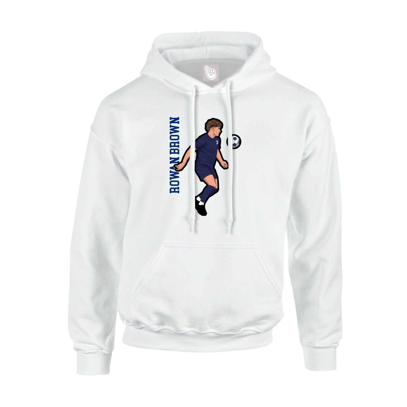 Youth Hoodie — Name Vertical in White