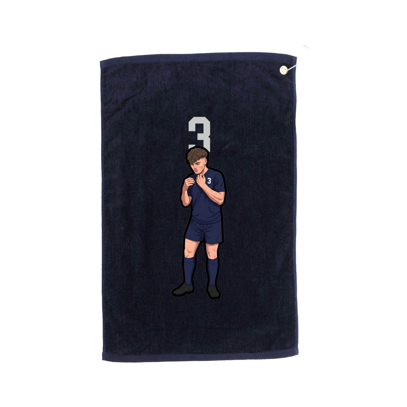 Golf Towel — Number Top in Navy