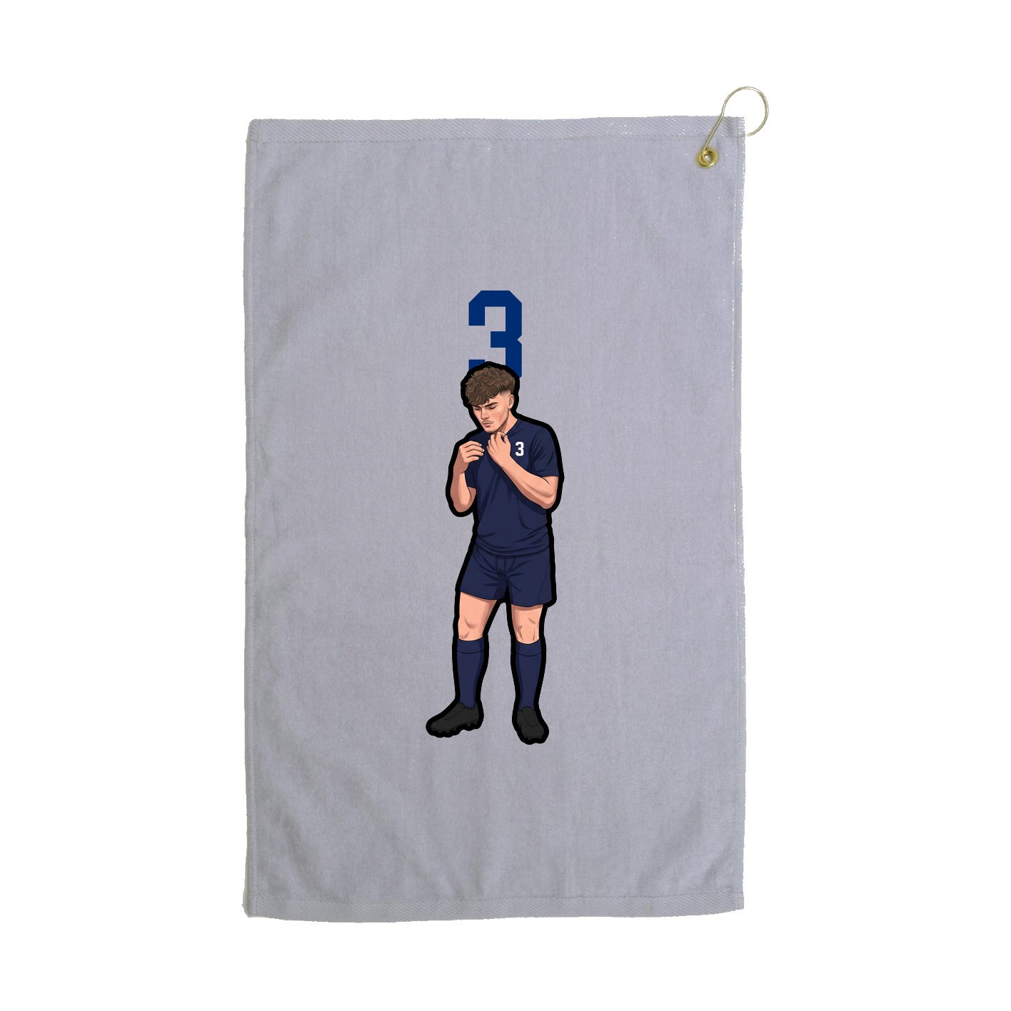 Golf Towel — Number Top in Grey