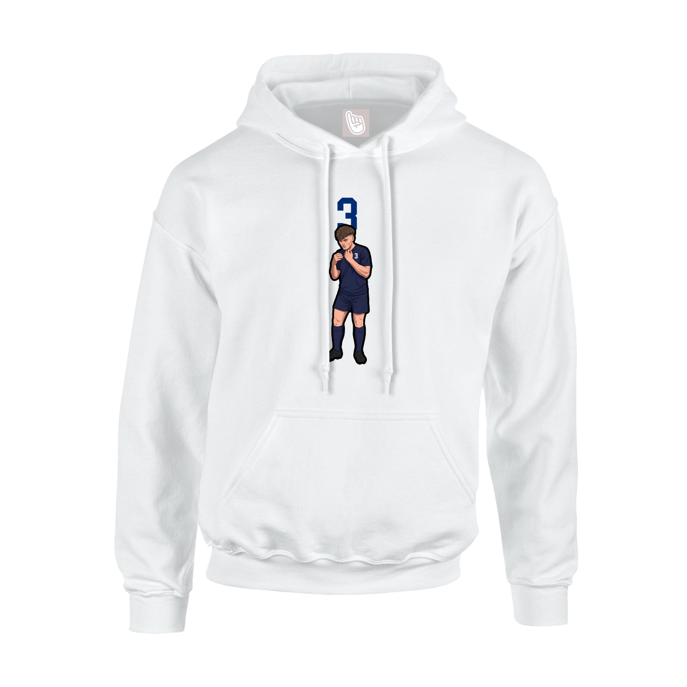 Youth Hoodie — Number Top in White