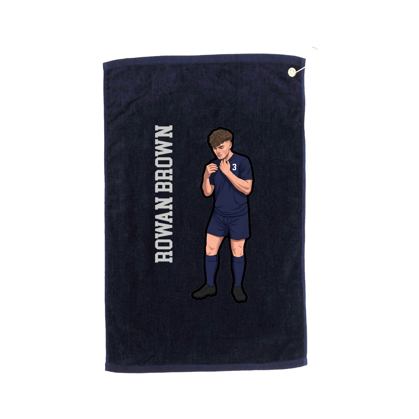 Golf Towel — Name Vertical in Navy