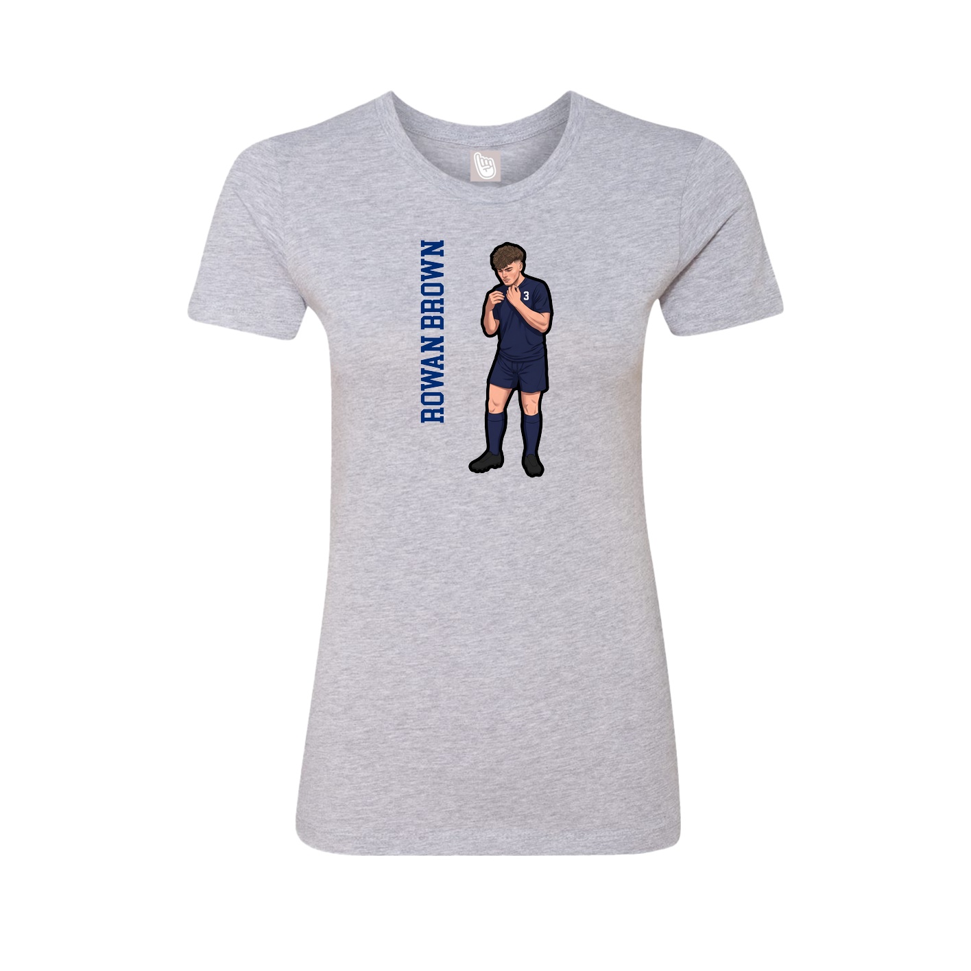 Womens Tee — Name Vertical in Grey