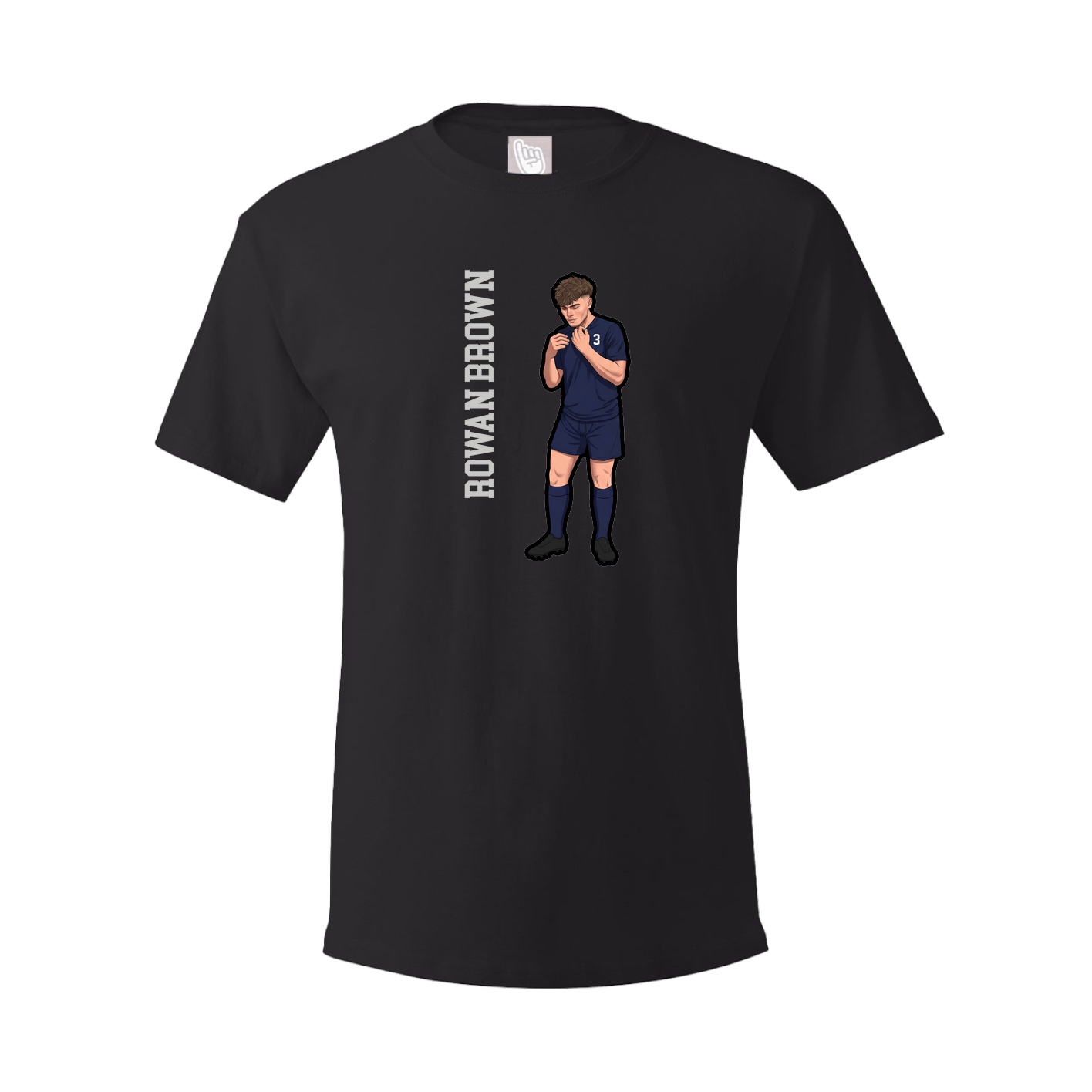 Youth Tee — Name Vertical in Black